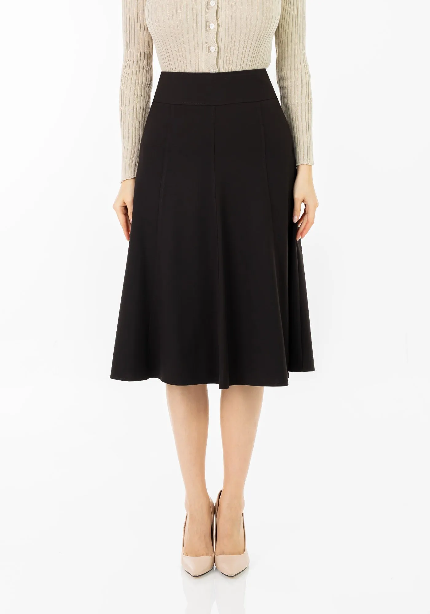 Eight Gore Calf Length Midi Skirt for Every Occasion