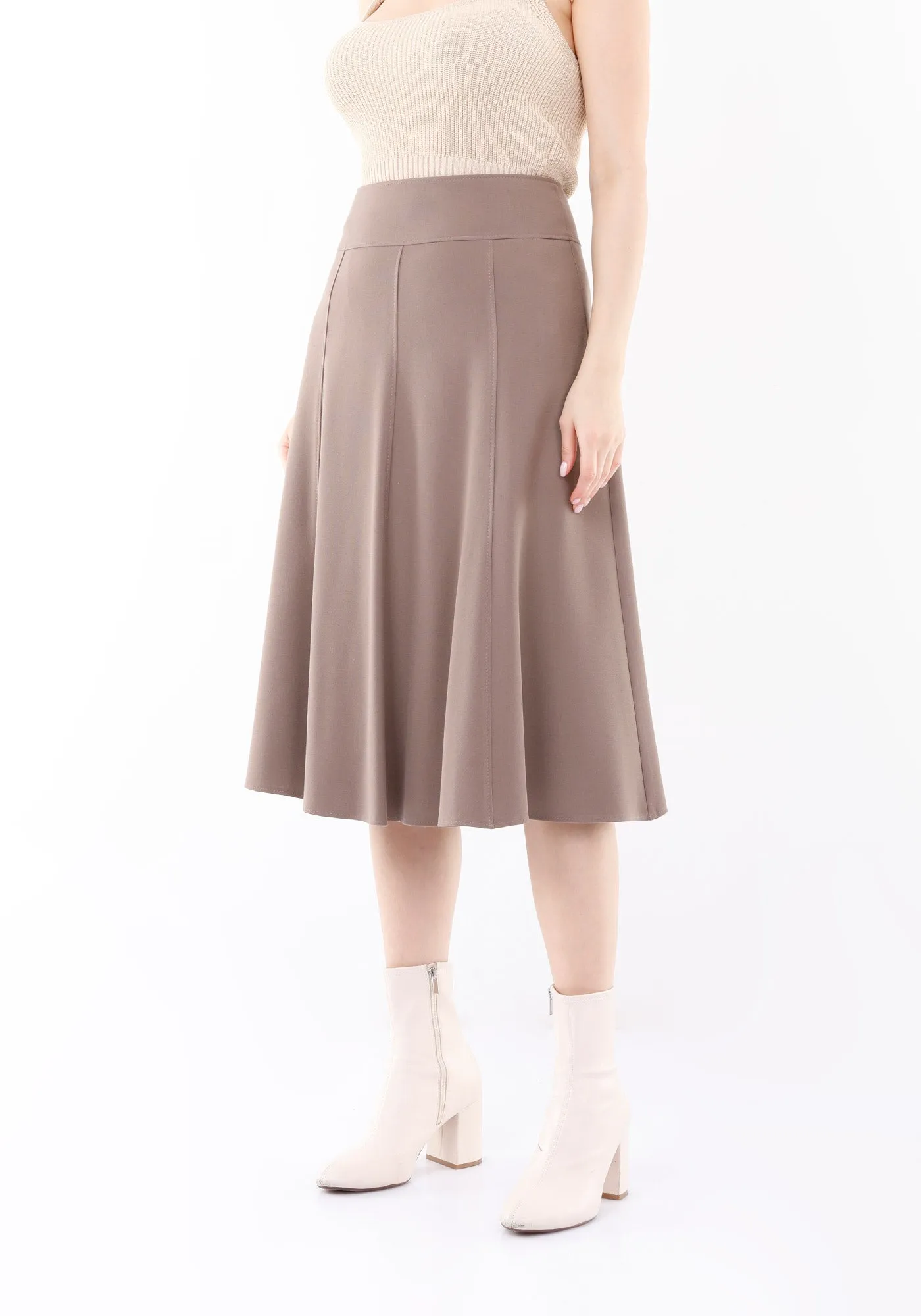 Eight Gore Calf Length Midi Skirt for Every Occasion