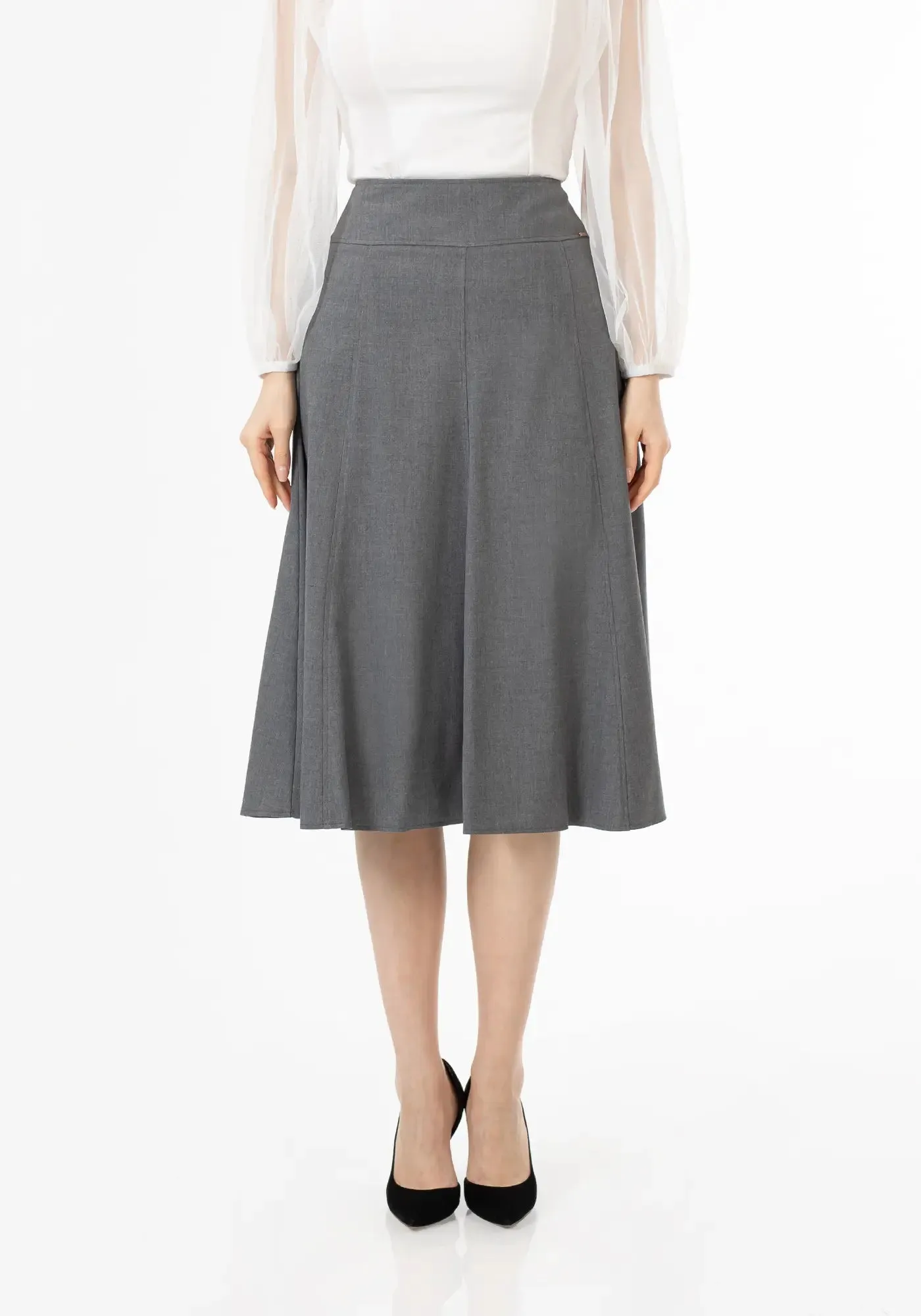 Eight Gore Calf Length Midi Skirt for Every Occasion