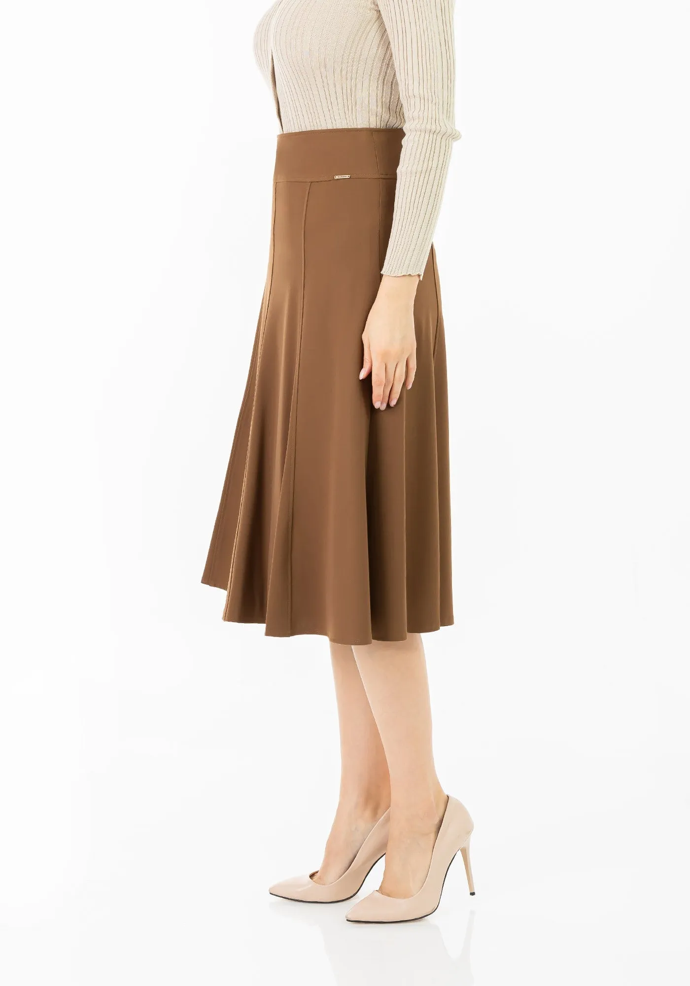 Eight Gore Calf Length Midi Skirt for Every Occasion