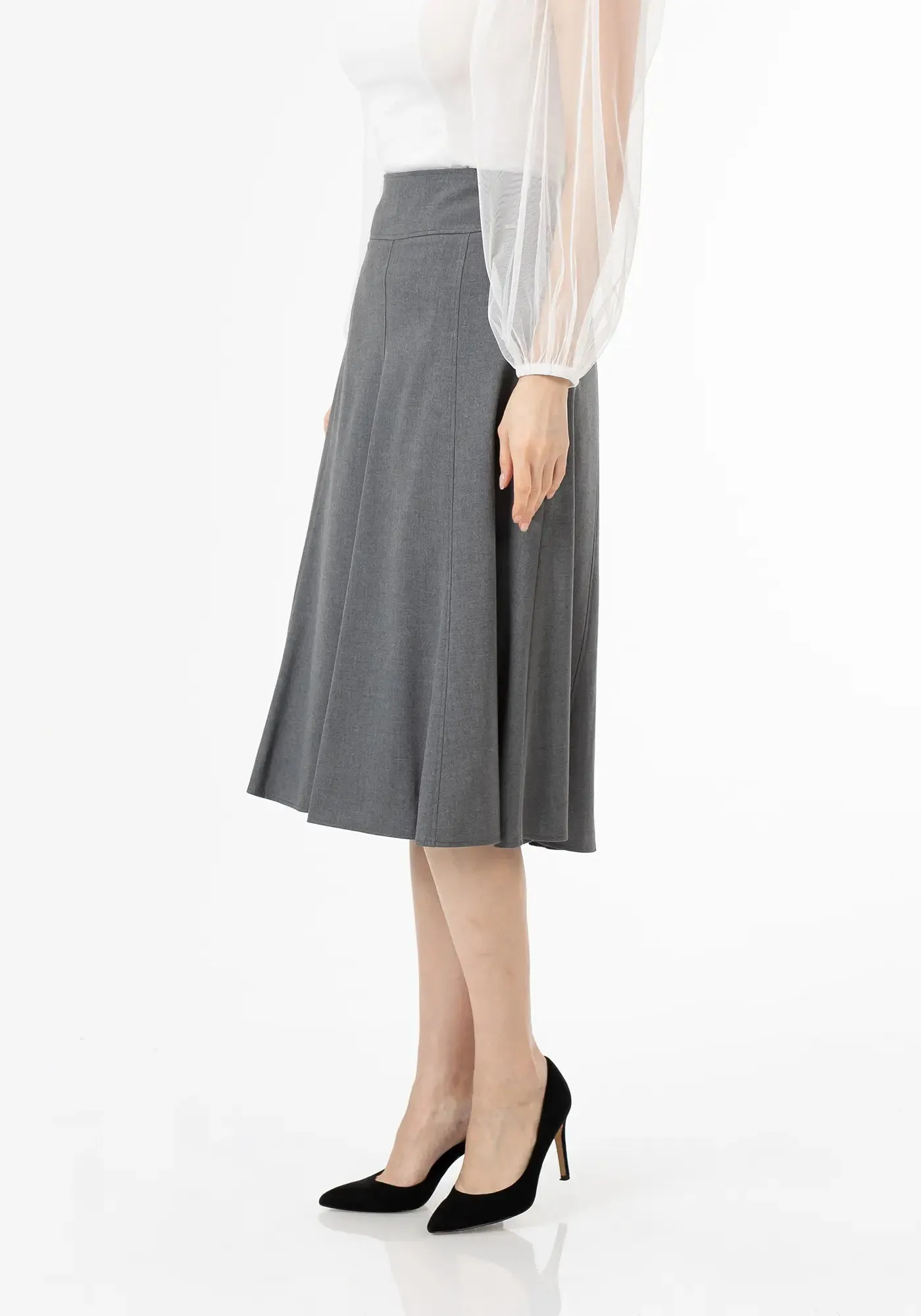 Eight Gore Calf Length Midi Skirt for Every Occasion