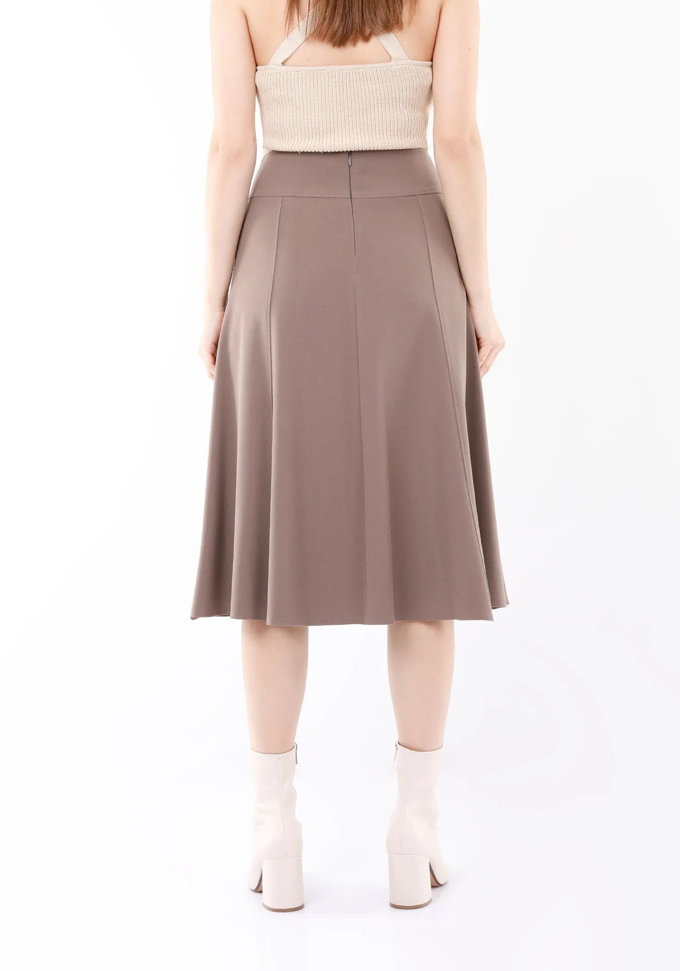 Eight Gore Calf Length Midi Skirt for Every Occasion