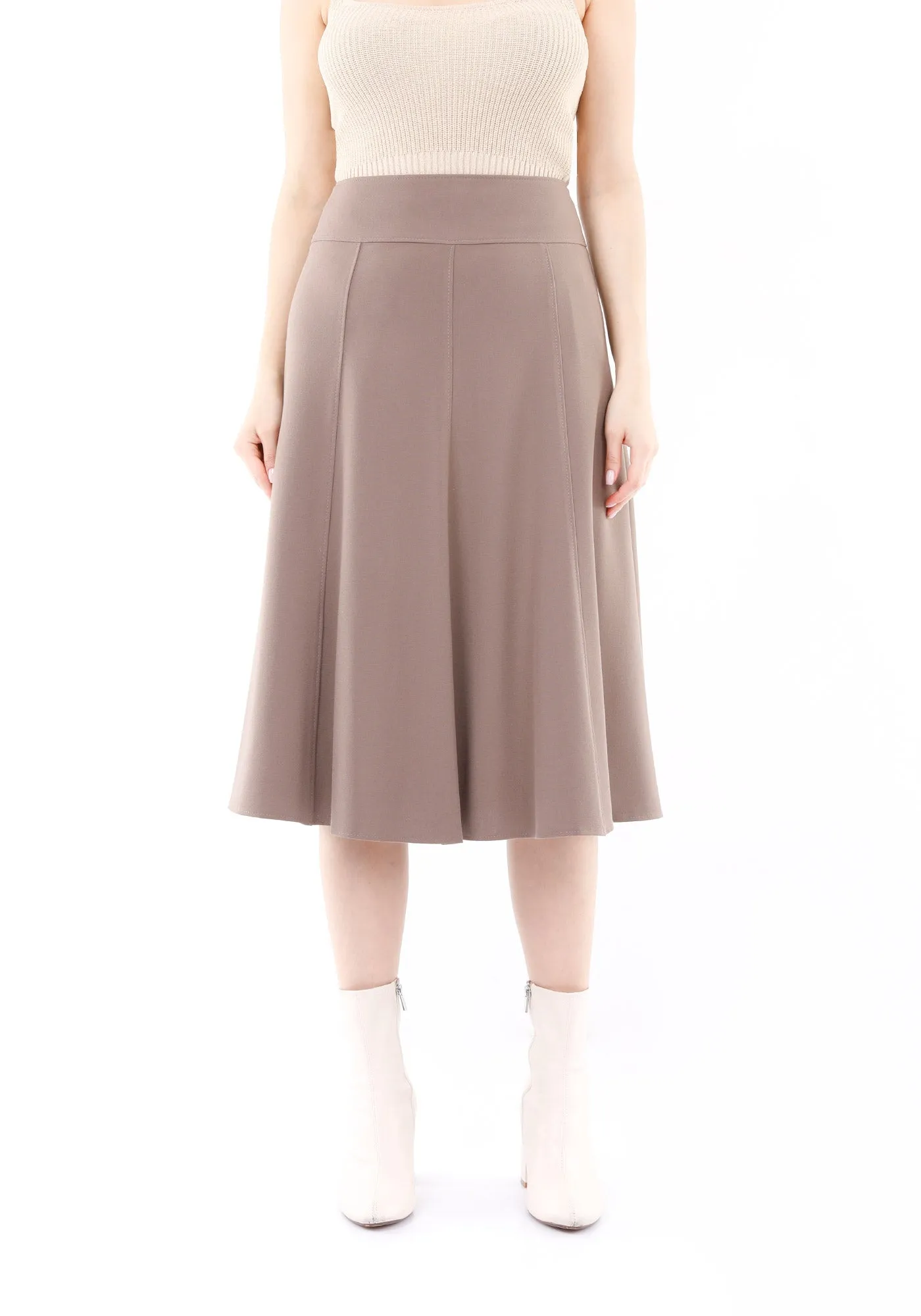 Eight Gore Calf Length Midi Skirt for Every Occasion