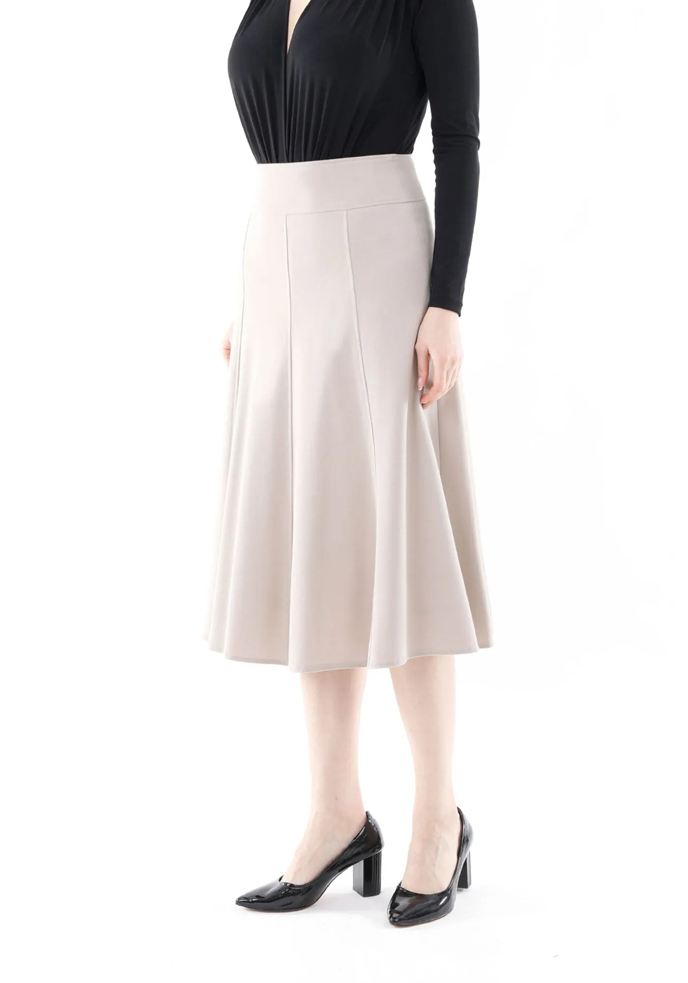 Eight Gore Calf Length Midi Skirt for Every Occasion