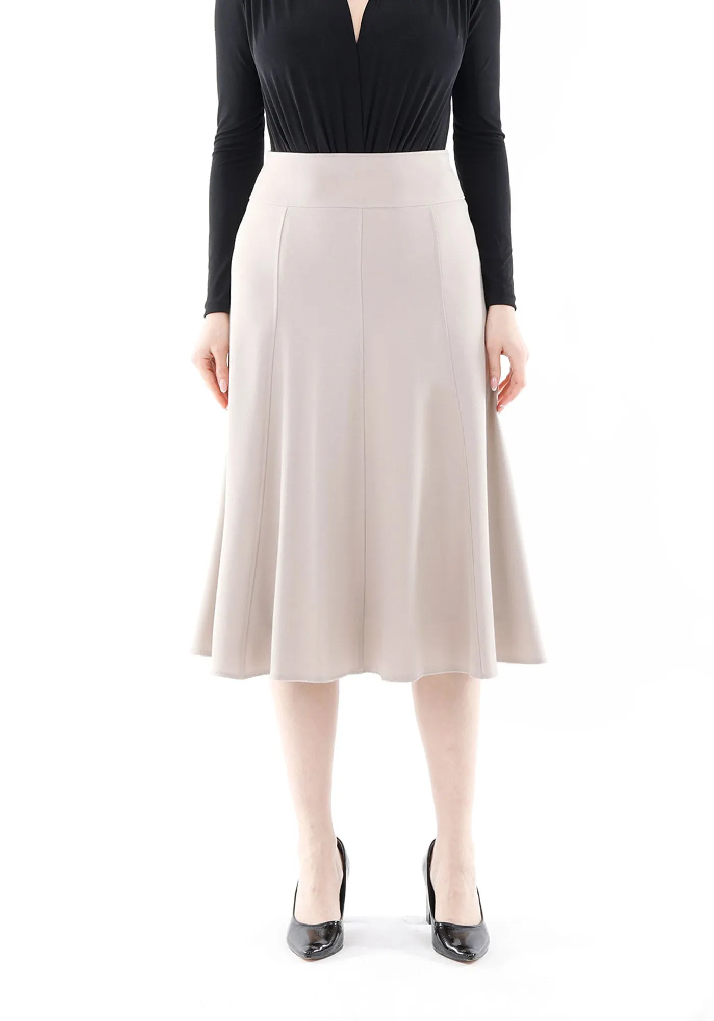 Eight Gore Calf Length Midi Skirt for Every Occasion