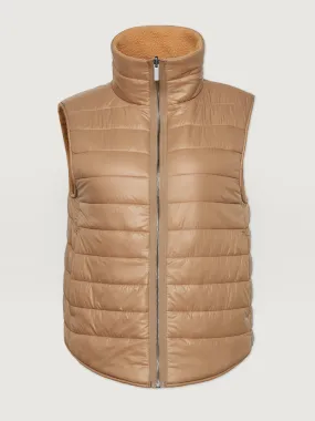 Ellis Reversible Quilt Gilet - Desert Sand