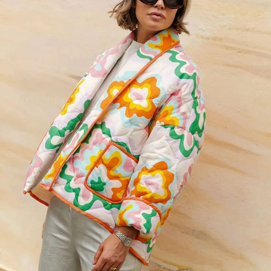 Elma Printed Quilted Jacket