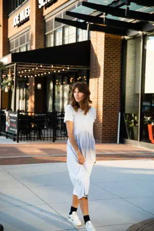 Faro Dress in Recycled Beige and White Linen