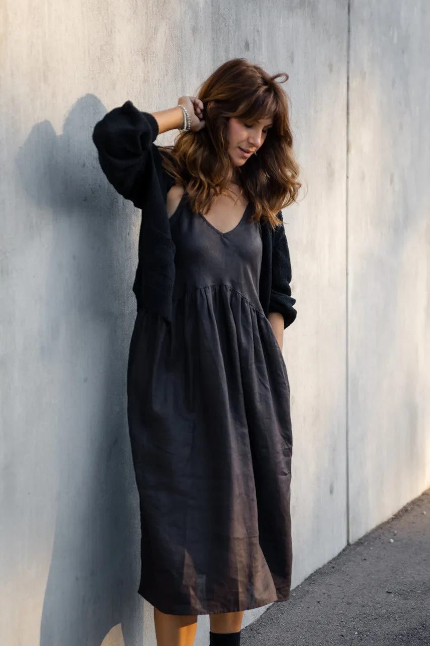 Faro Dress in Recycled Dark Chocolate Brown