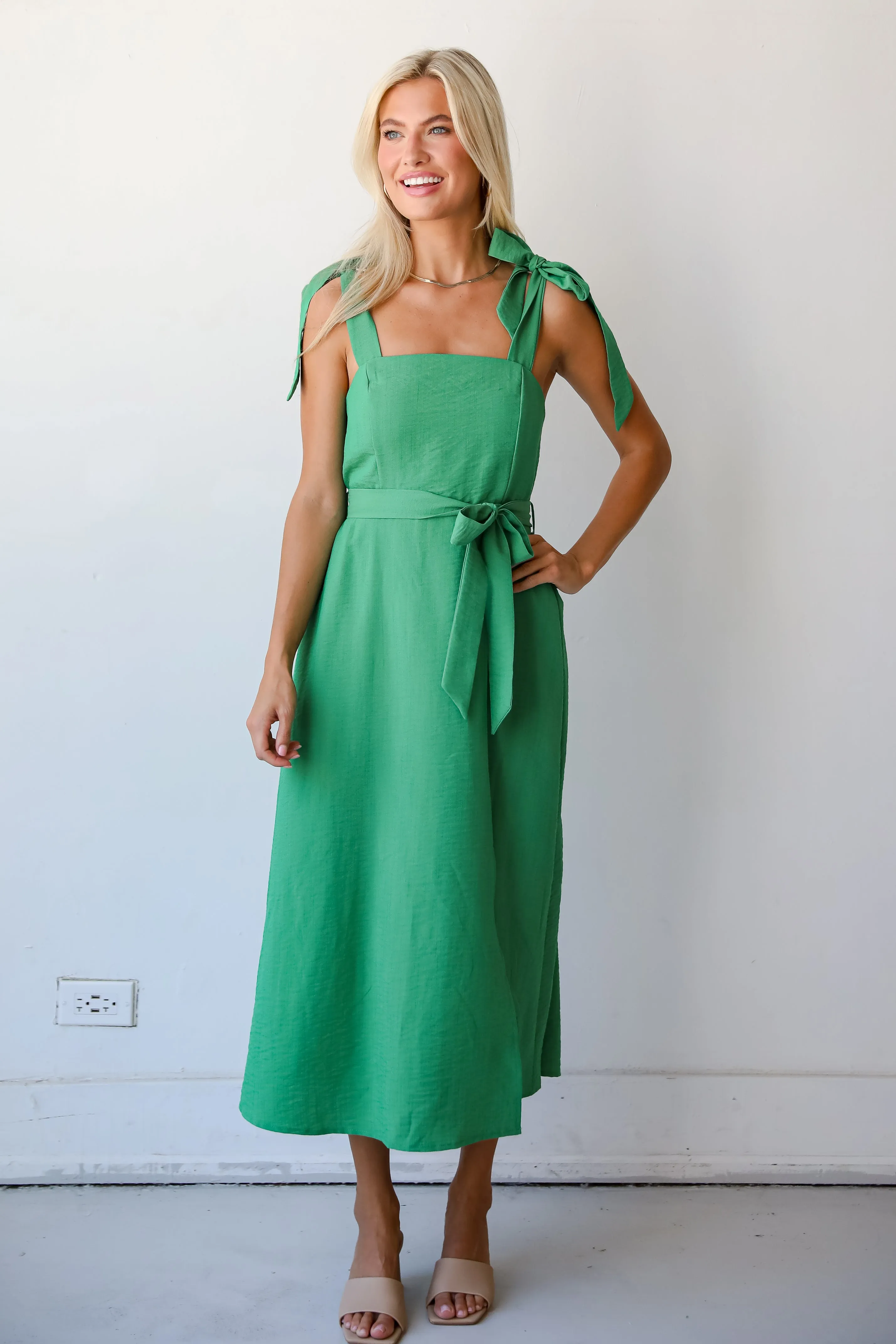 FINAL SALE - Iconic Ways Green Midi Dress