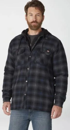 Fleece Hooded Flannel Shirt Jacket w/ Hydroshield