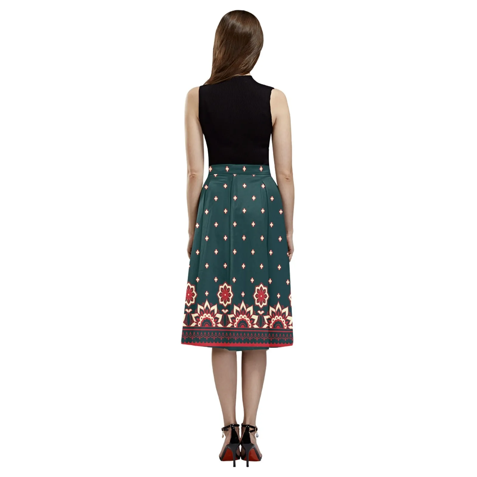 Floral Abstract Mnemosyne Women's Crepe Skirt