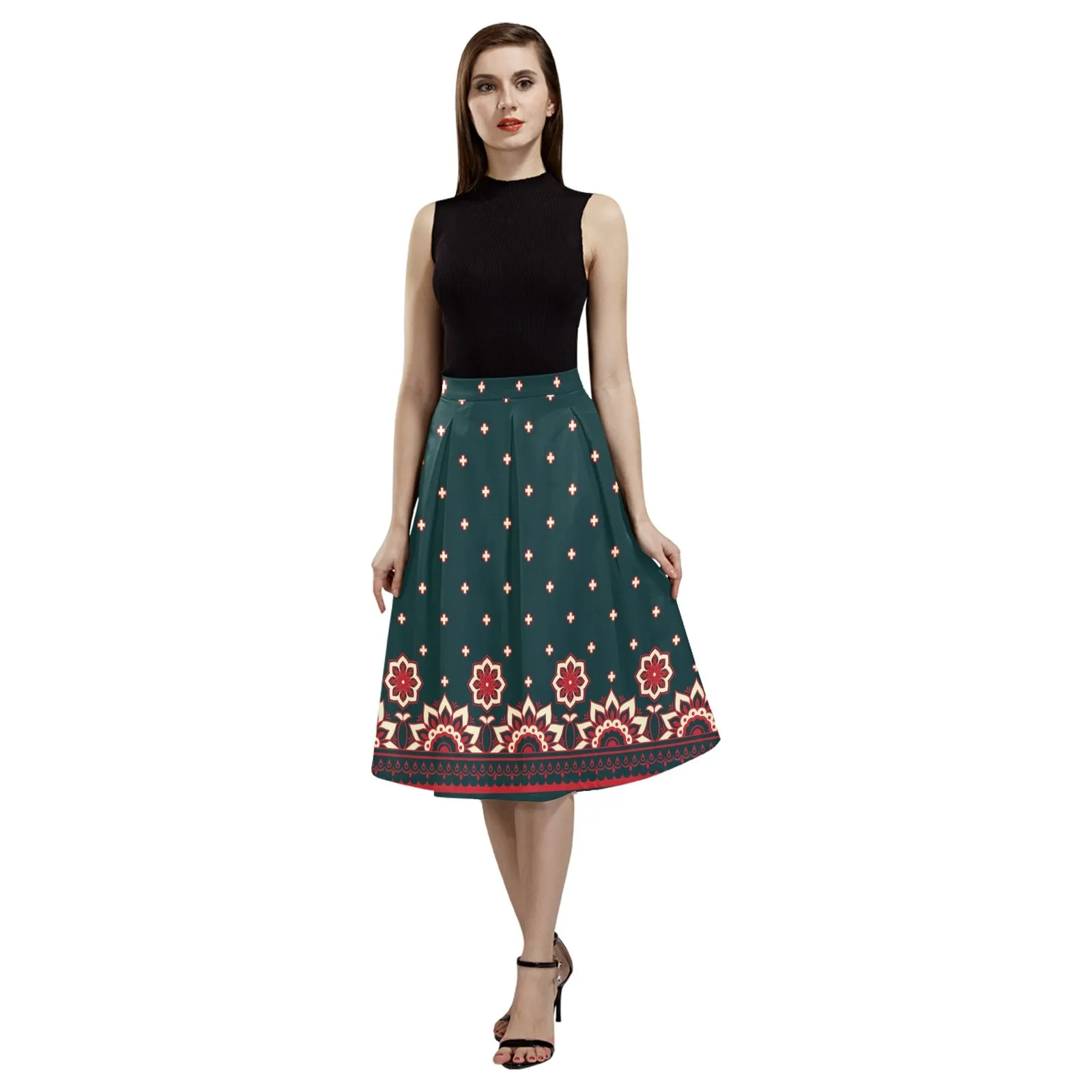 Floral Abstract Mnemosyne Women's Crepe Skirt