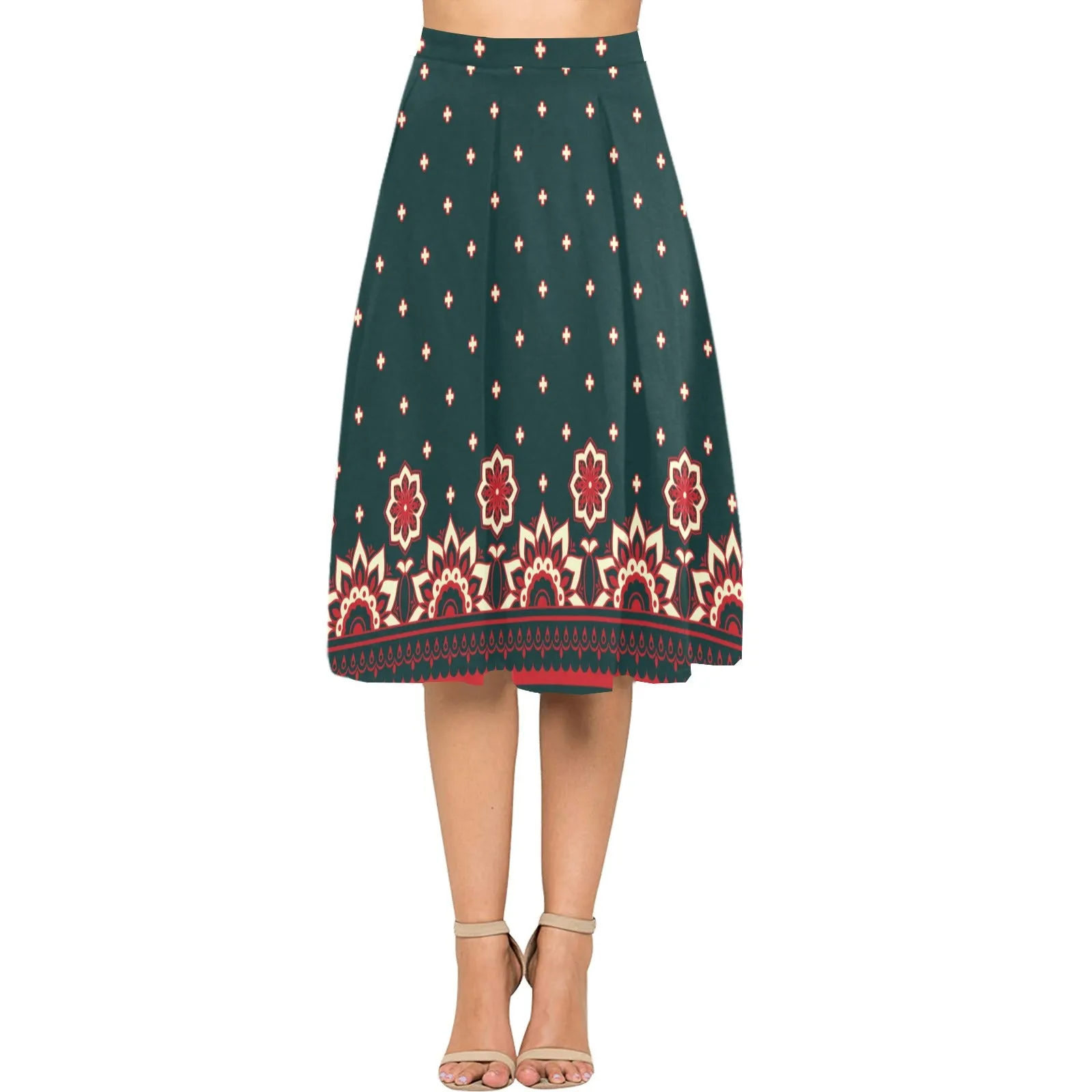 Floral Abstract Mnemosyne Women's Crepe Skirt