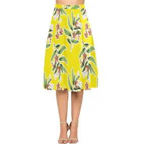 Floral Mnemosyne Women's Crepe Skirt (Model D16)