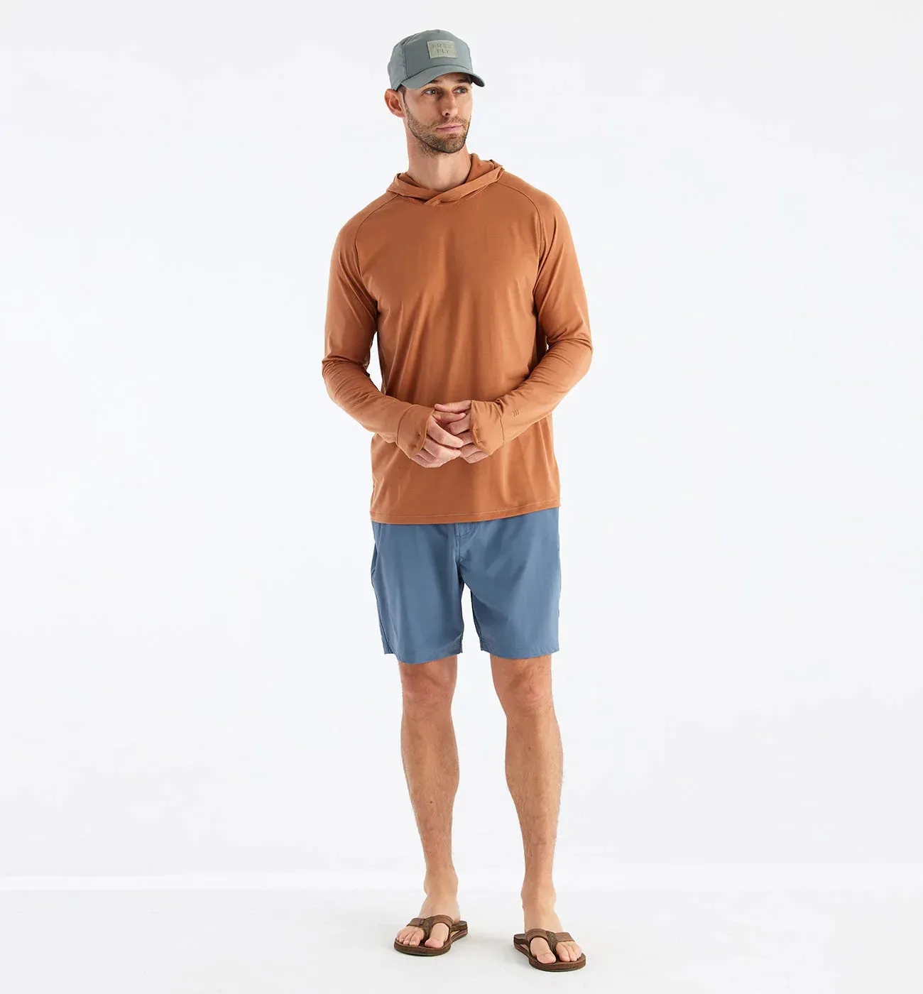 Free Fly Men's Elevate Hoodie in Rust