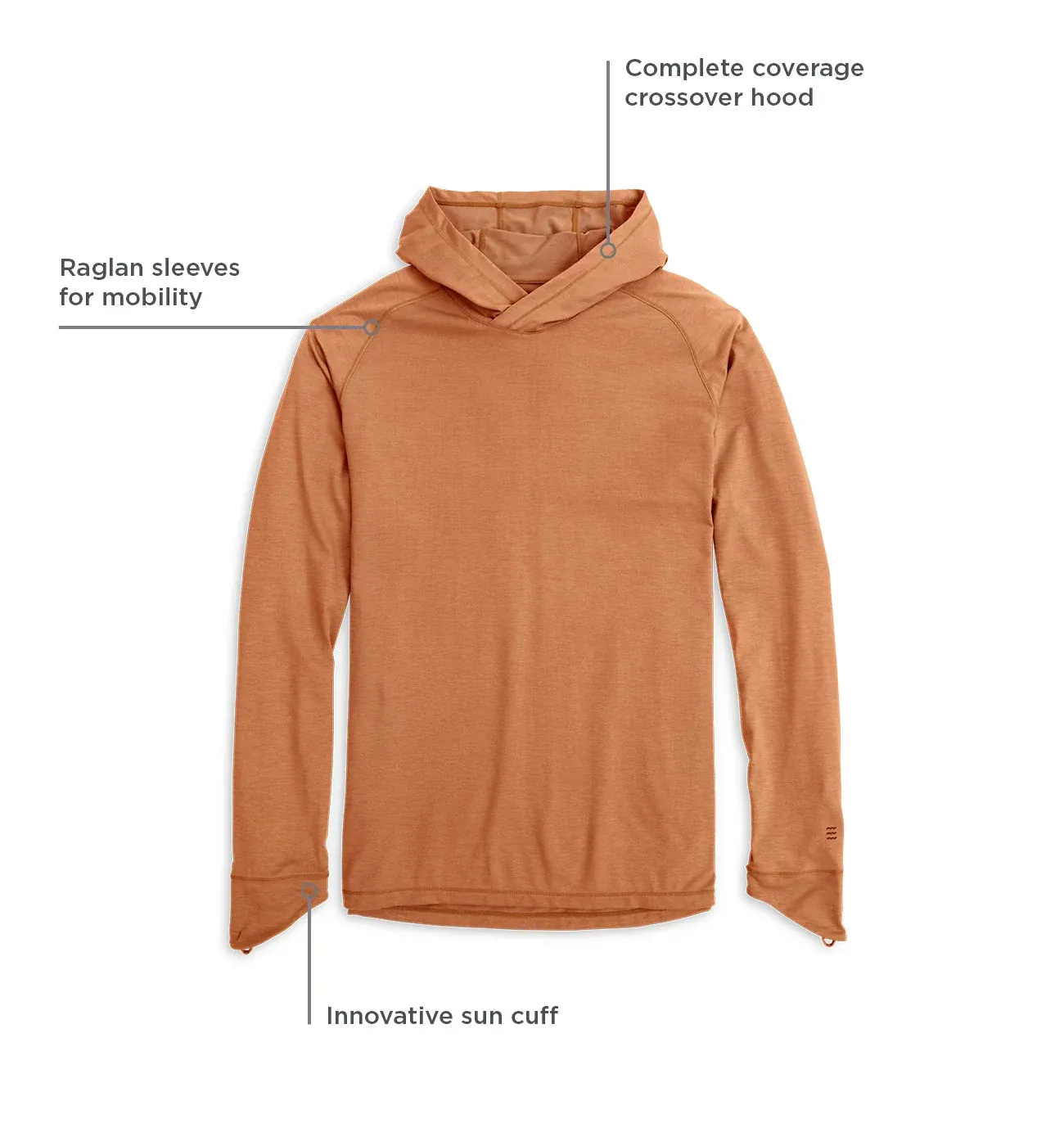 Free Fly Men's Elevate Hoodie in Rust