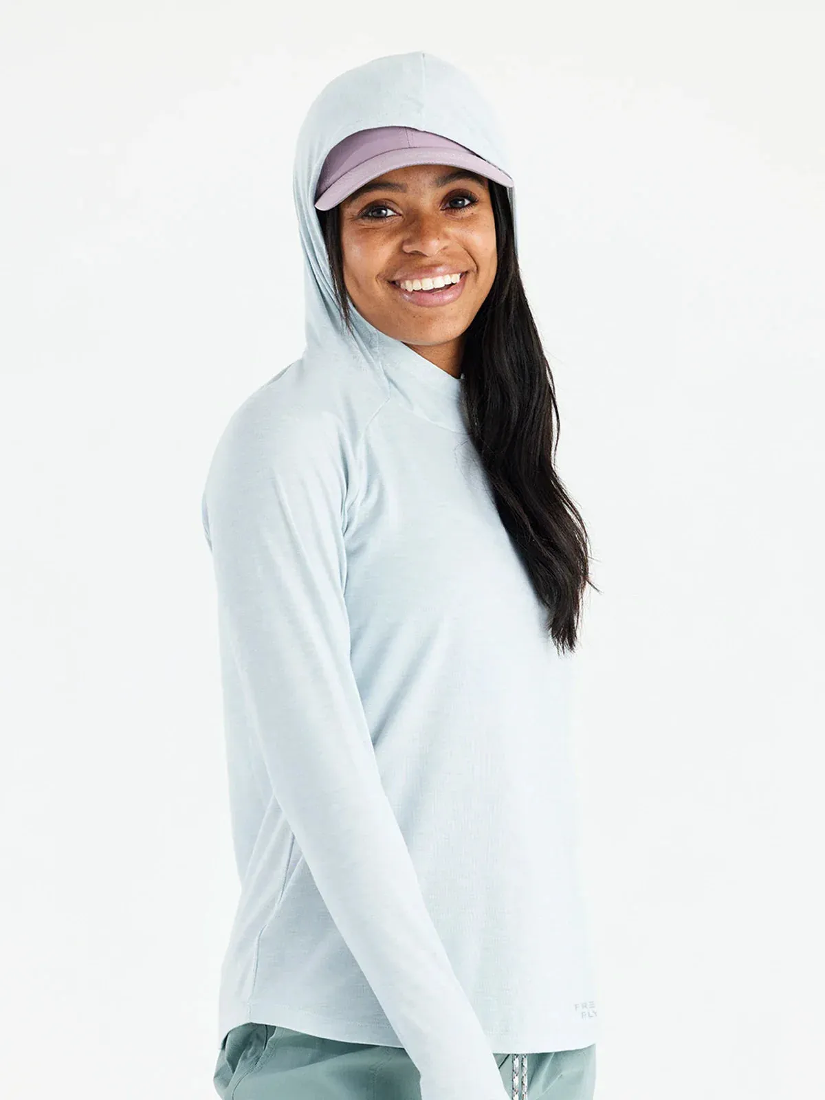 Free Fly Women's Elevate Hoodie in Heather Tide Pool