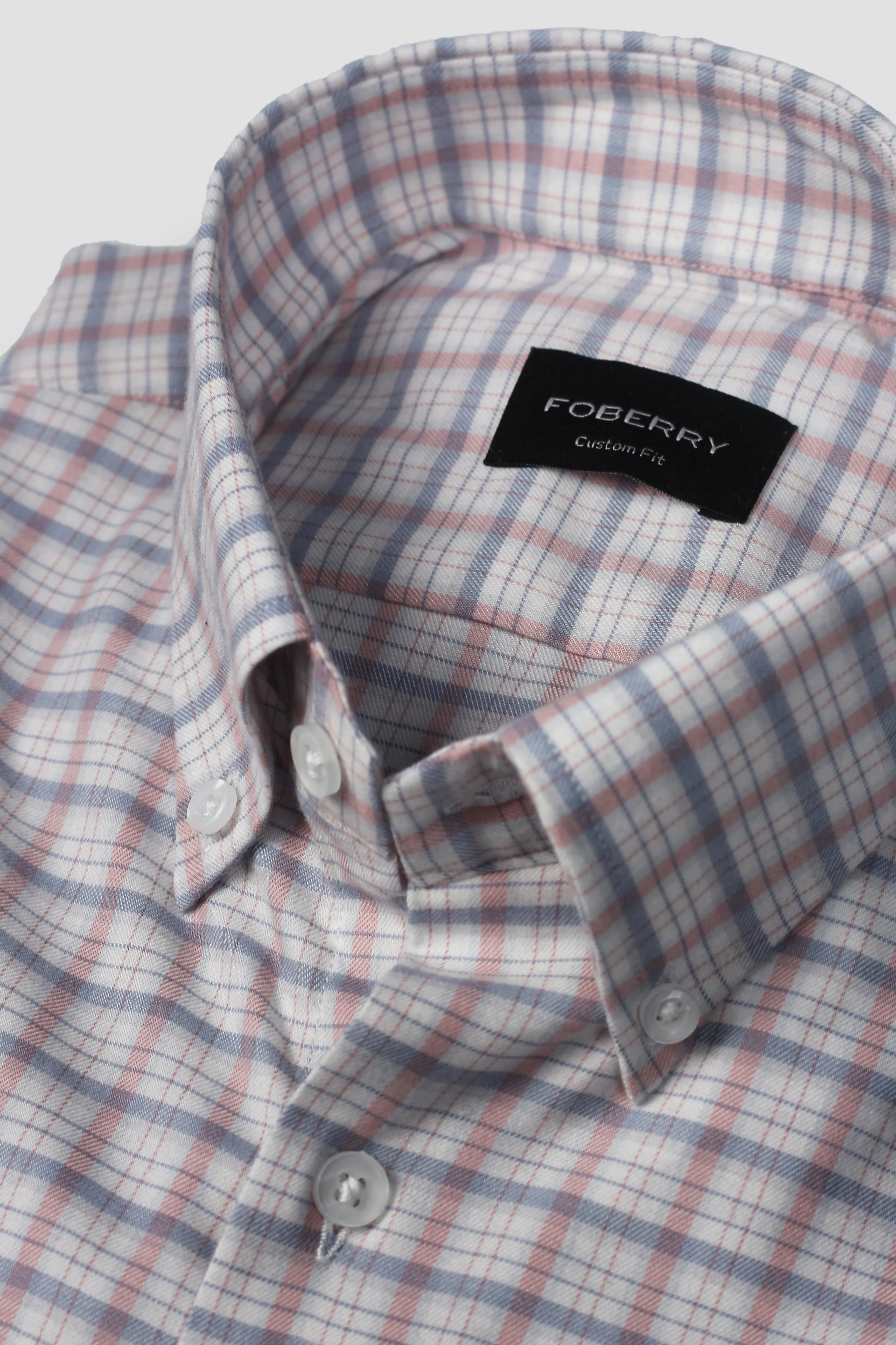 Fuschia White Tartan Flannel Shirt