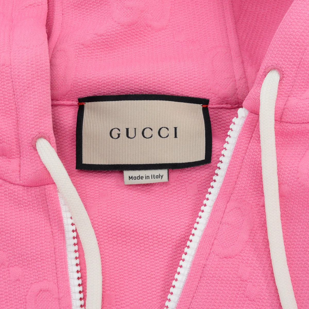 Gucci Pink Jersey GG Jacquard Zip Jacket M