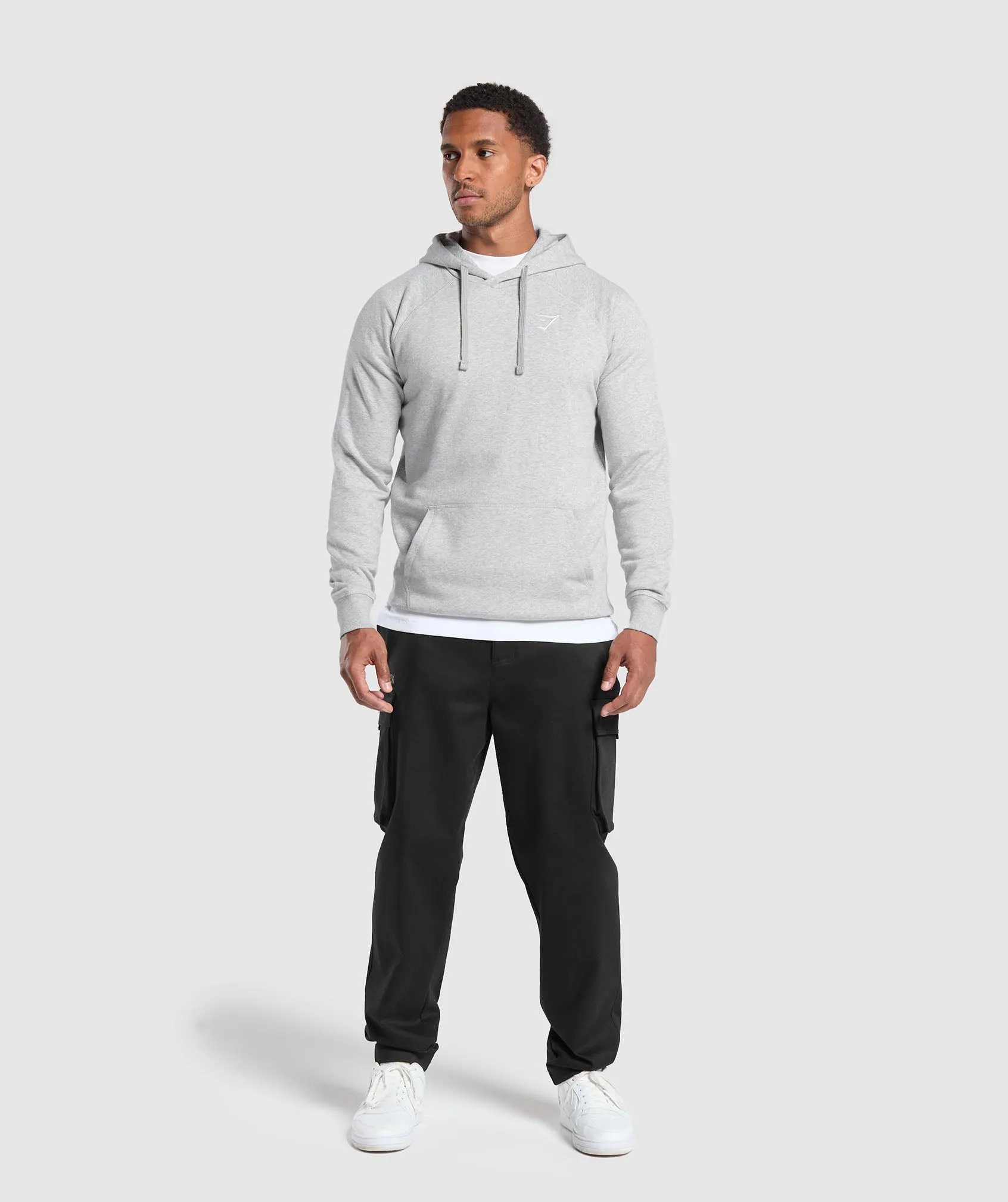 Gymshark Crest Hoodie - Light Grey Marl