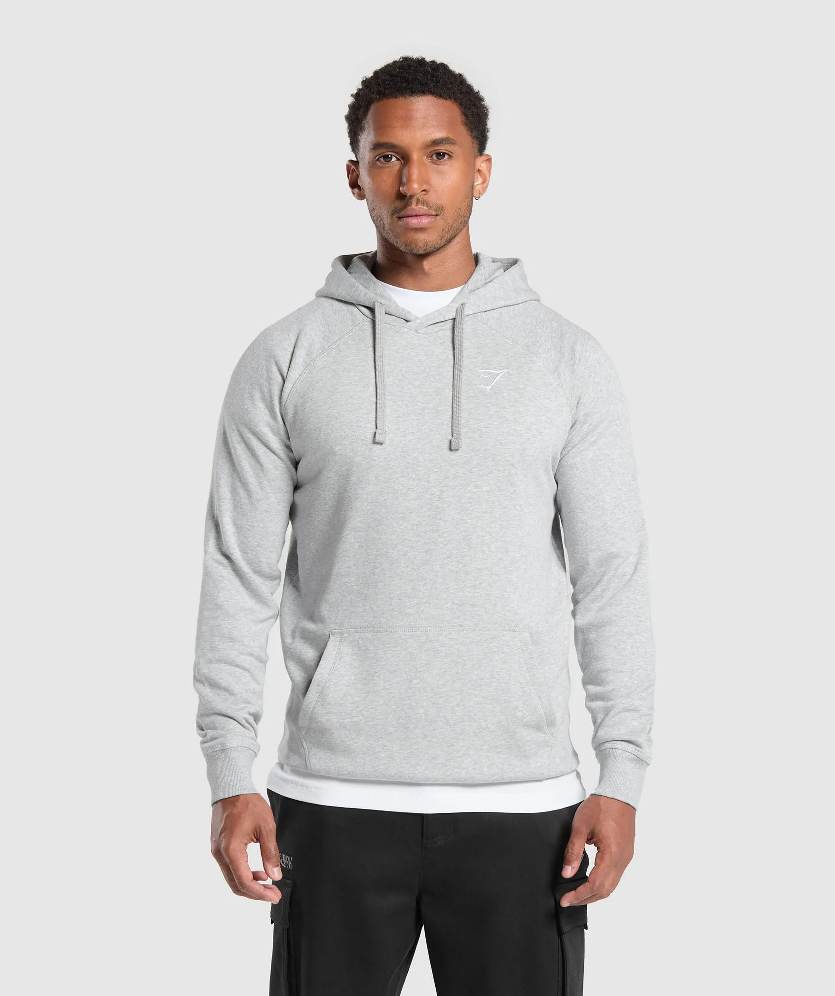 Gymshark Crest Hoodie - Light Grey Marl