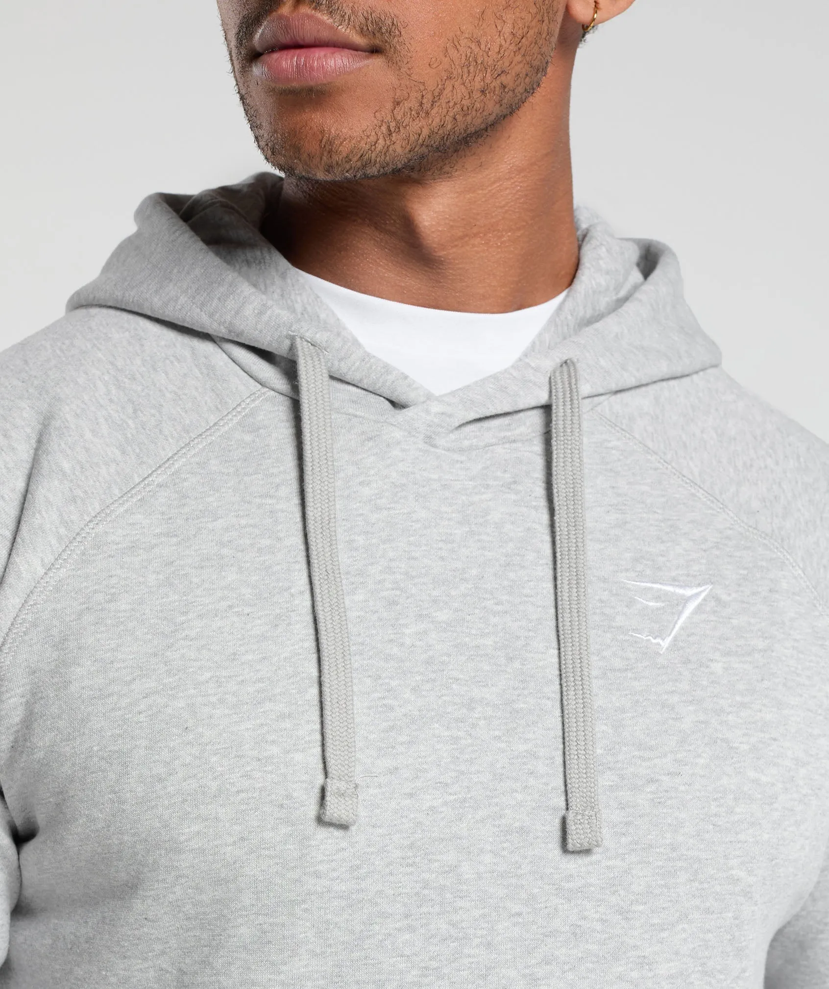 Gymshark Crest Hoodie - Light Grey Marl