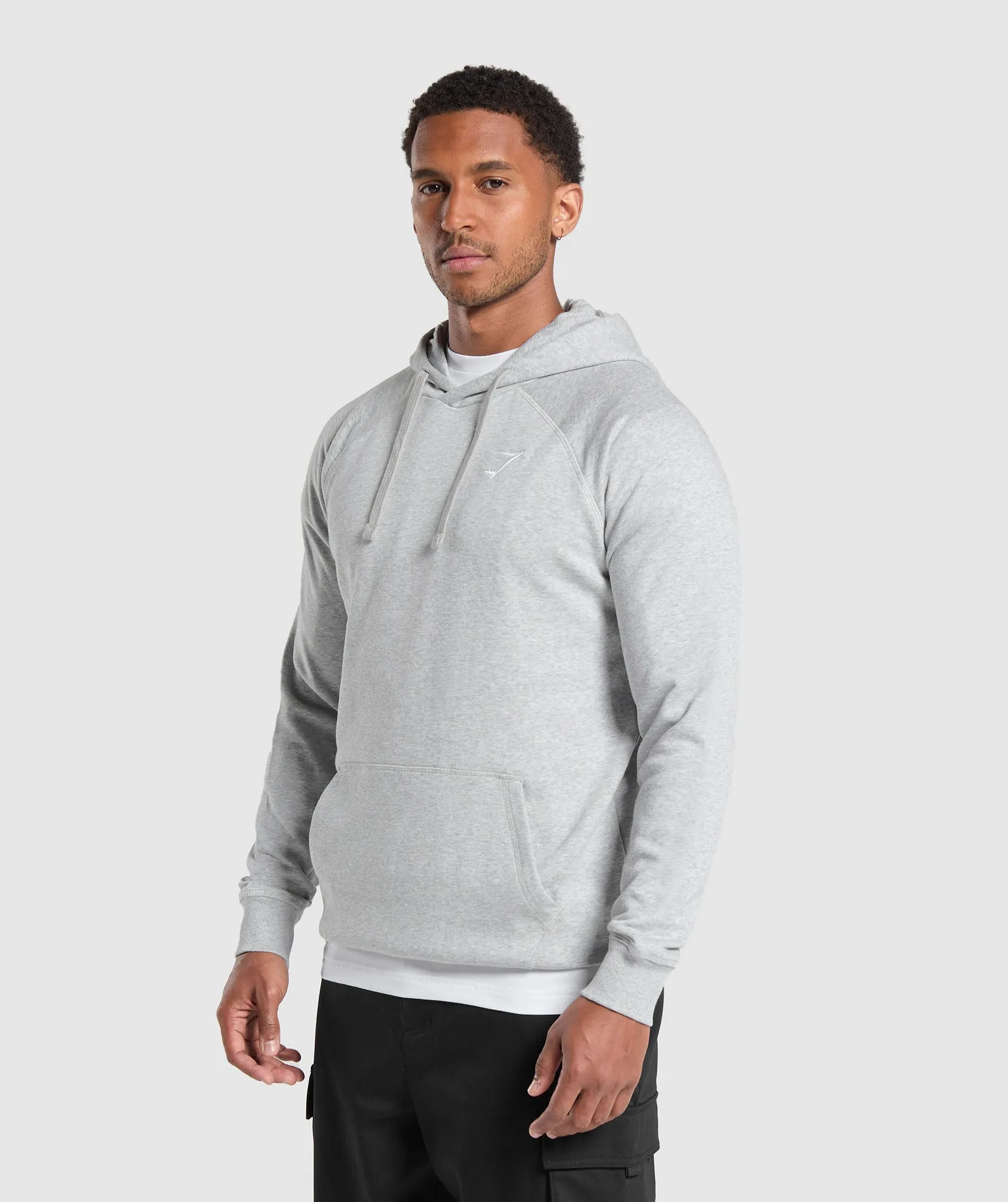 Gymshark Crest Hoodie - Light Grey Marl