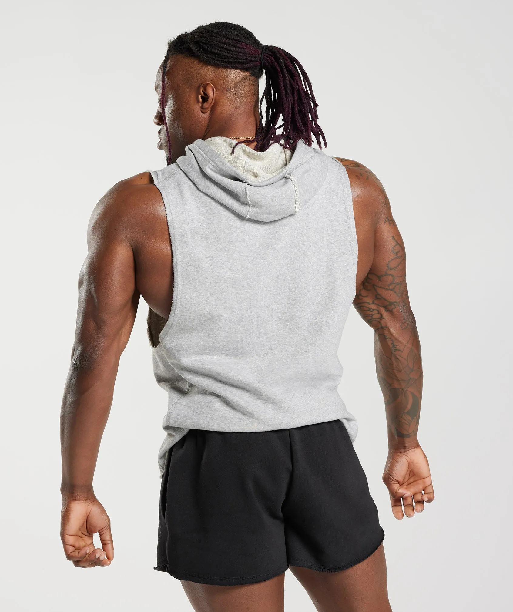 Gymshark Legacy Drop Arm Hoodie - Light Grey Marl