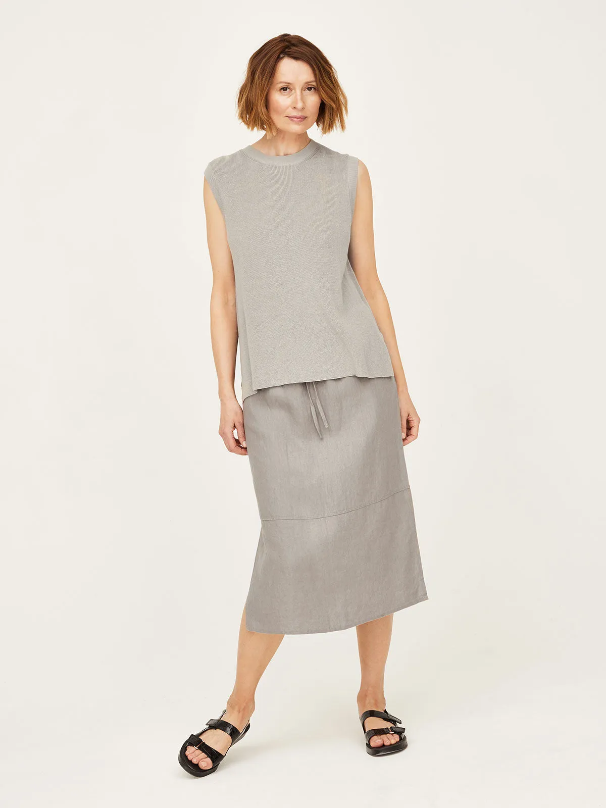 Hadley Hemp Tie Front Midi Skirt