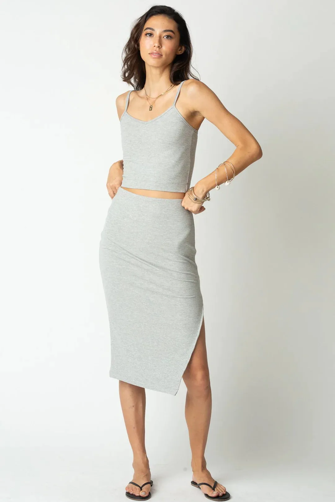 Heather Rib Edit Skirt