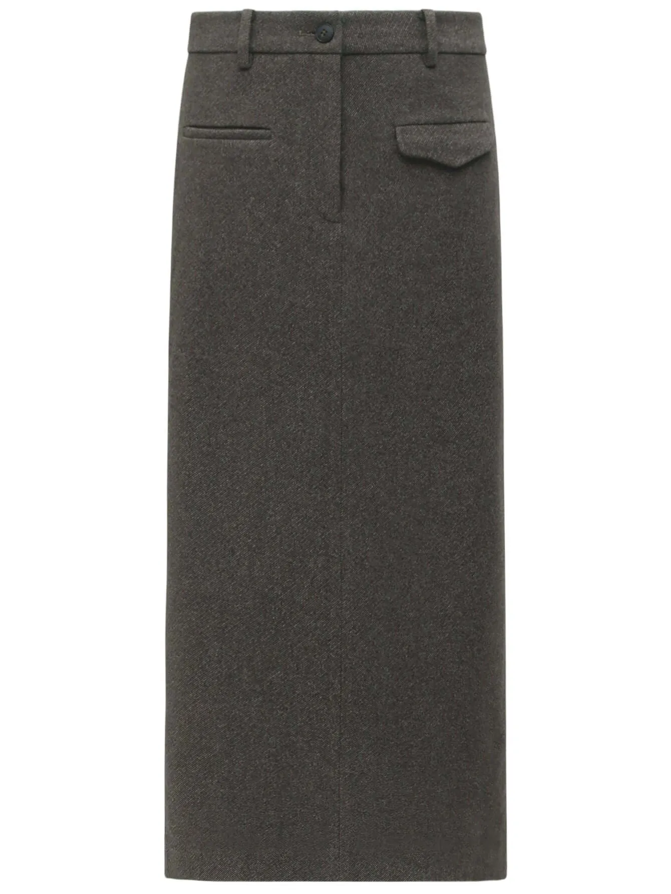 High-waisted Modern Charcoal Midi Skirt for Winter