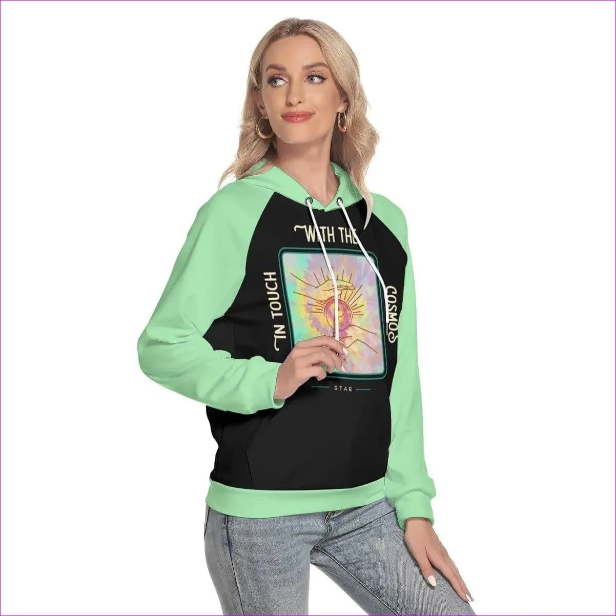 In Touch Womens Hoodie With Raglan Sleeve