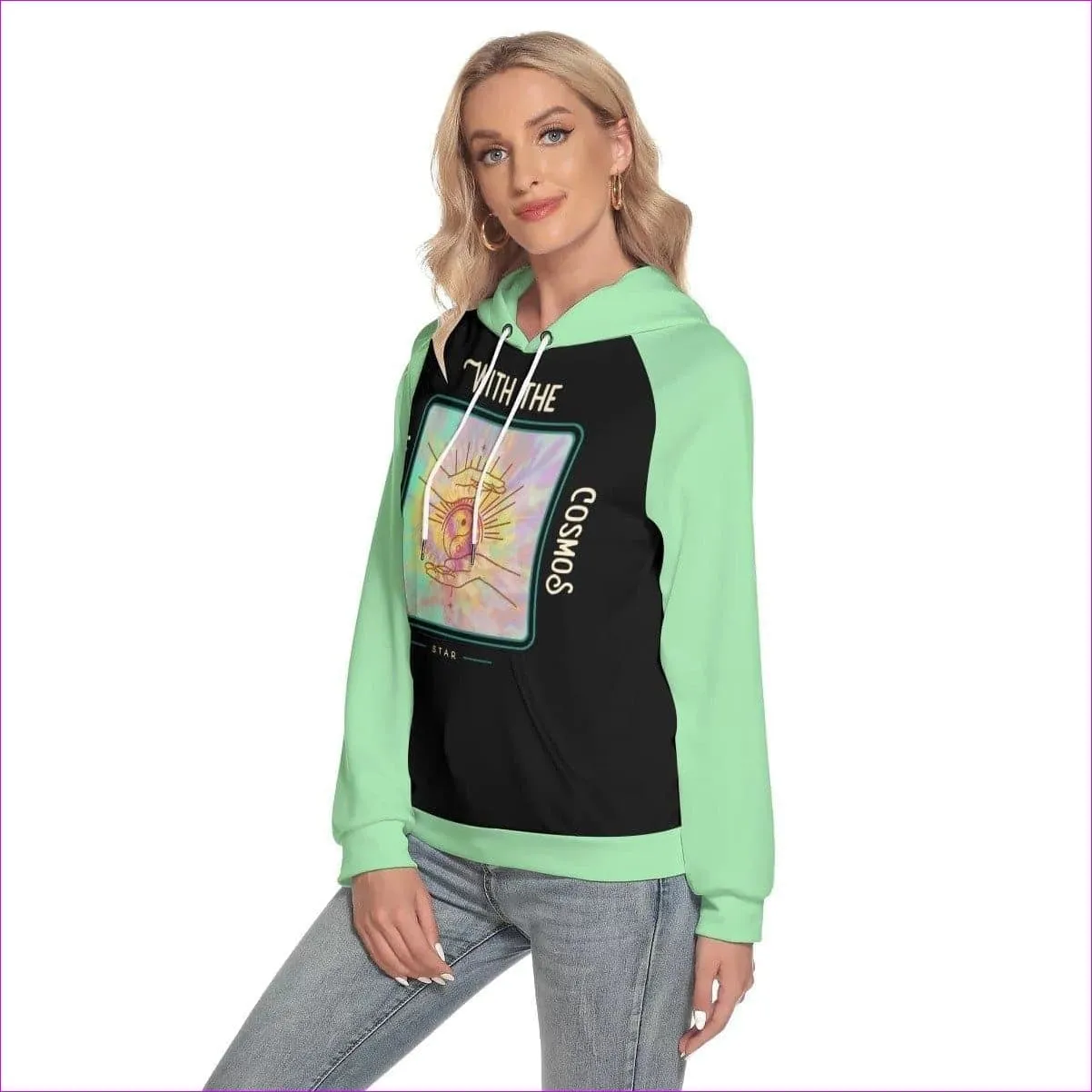 In Touch Womens Hoodie With Raglan Sleeve