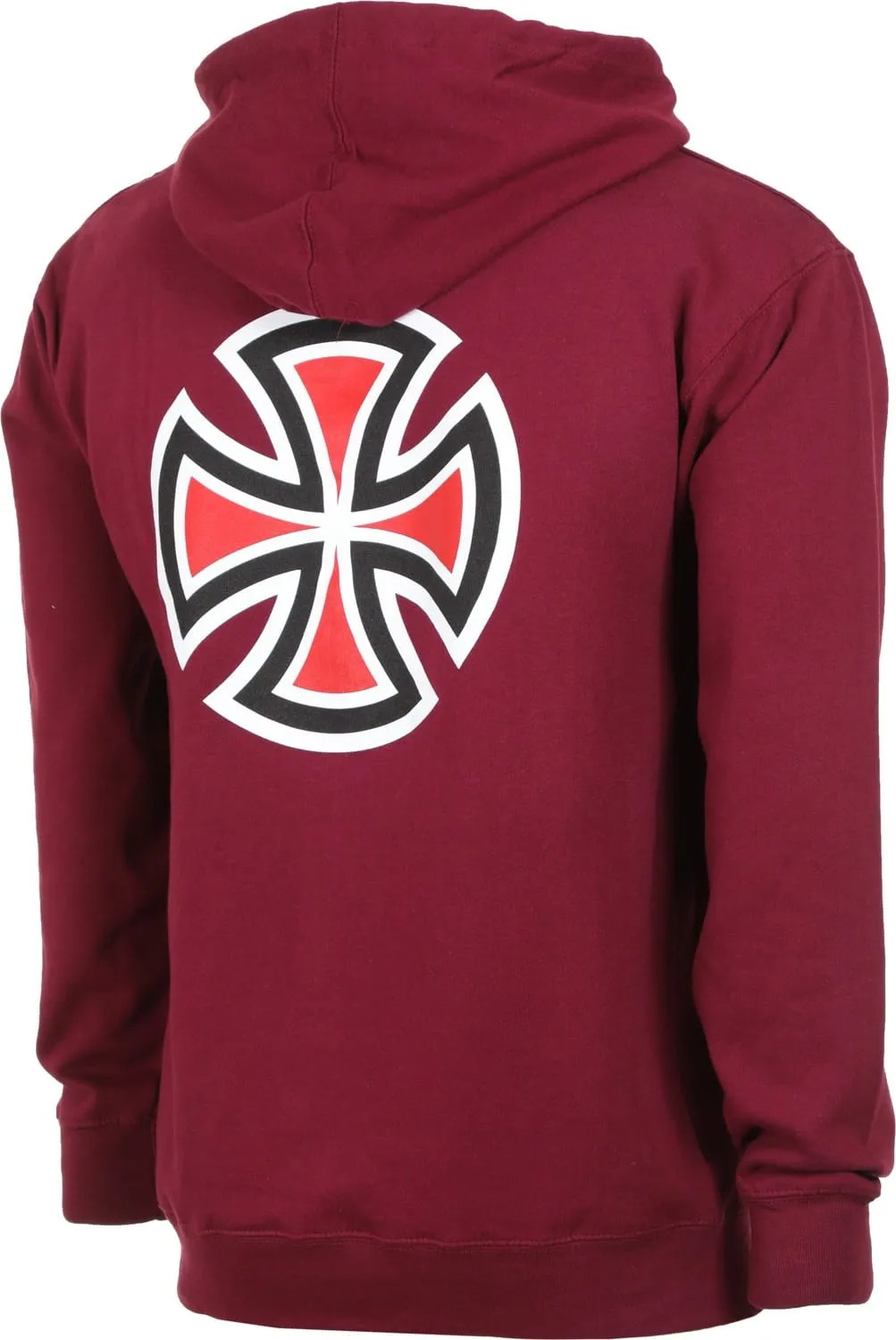 INDEPENDENT HOODIE BAR/CROSS MAROON