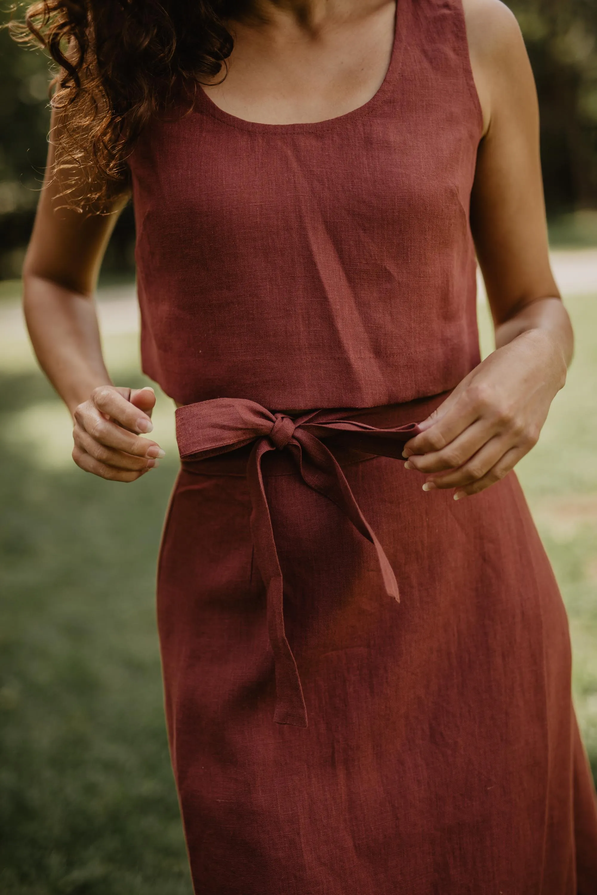 Iris Linen Wrap Skirt