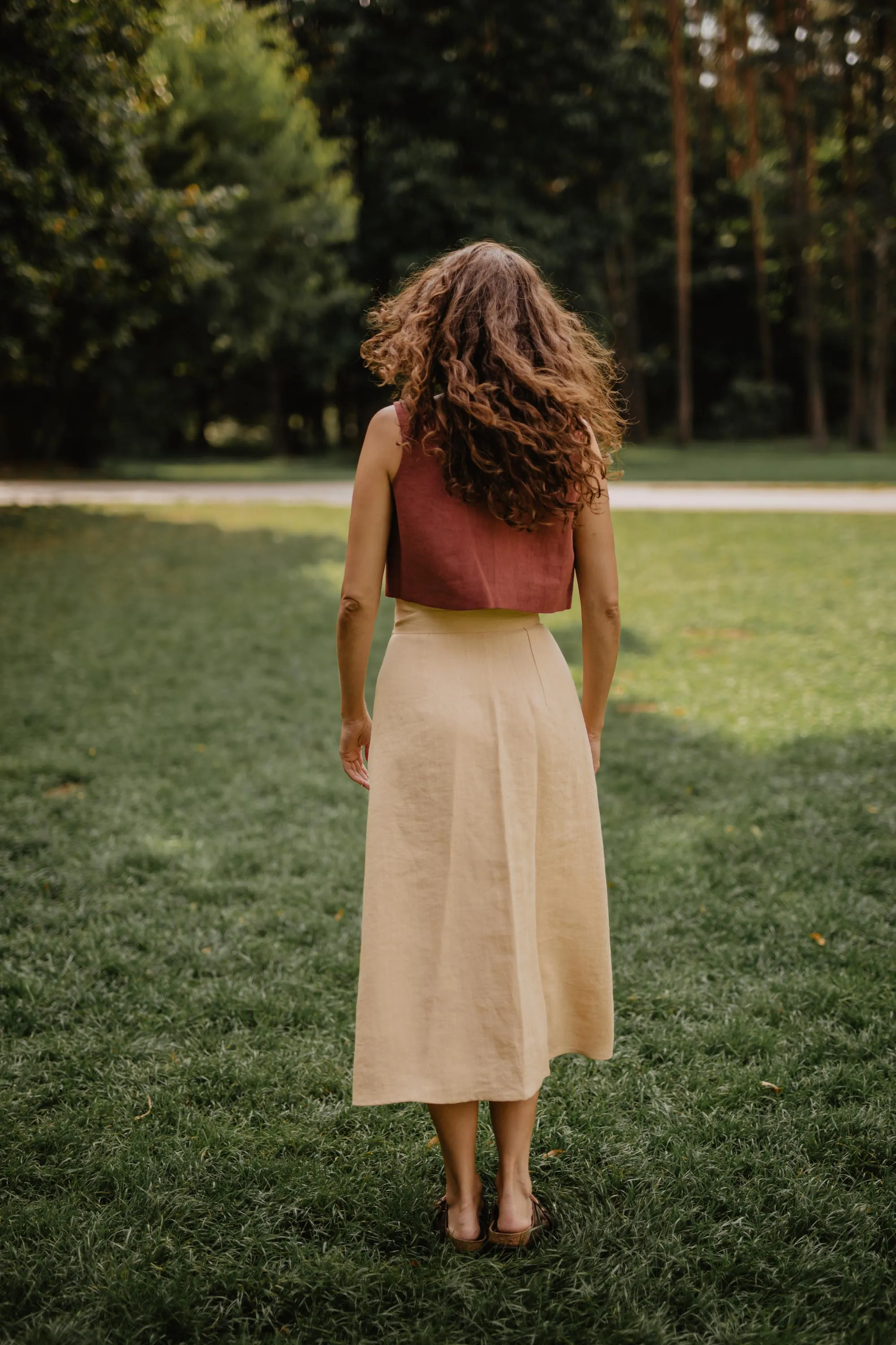 Iris Linen Wrap Skirt