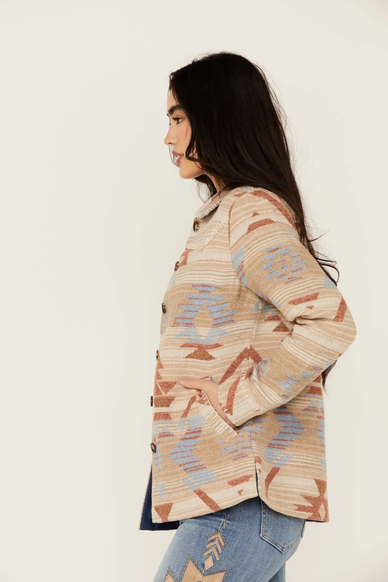 Jenry Southwestern Print Oversized Shacket