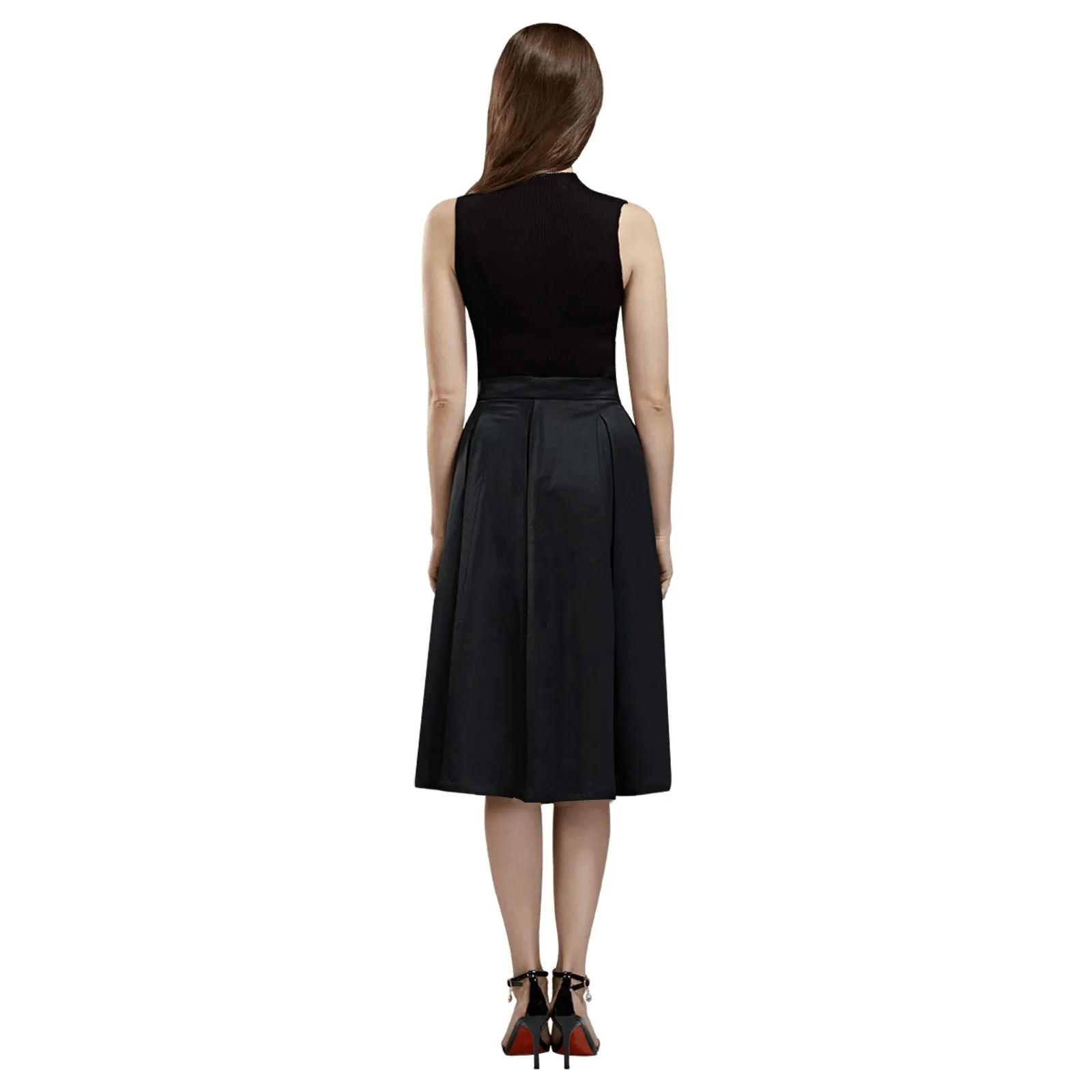 Jet Black Mnemosyne Women's Crepe Skirt