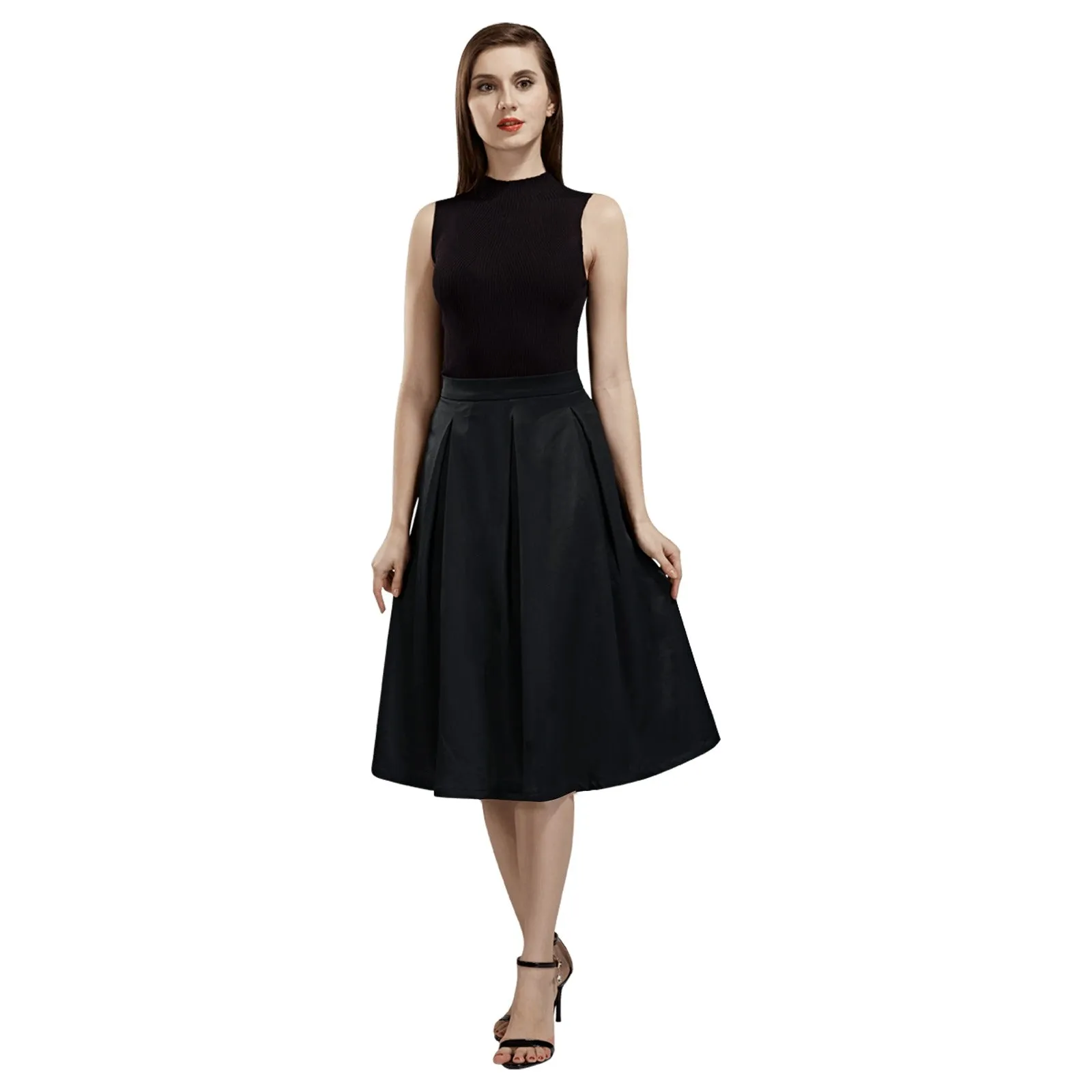 Jet Black Mnemosyne Women's Crepe Skirt