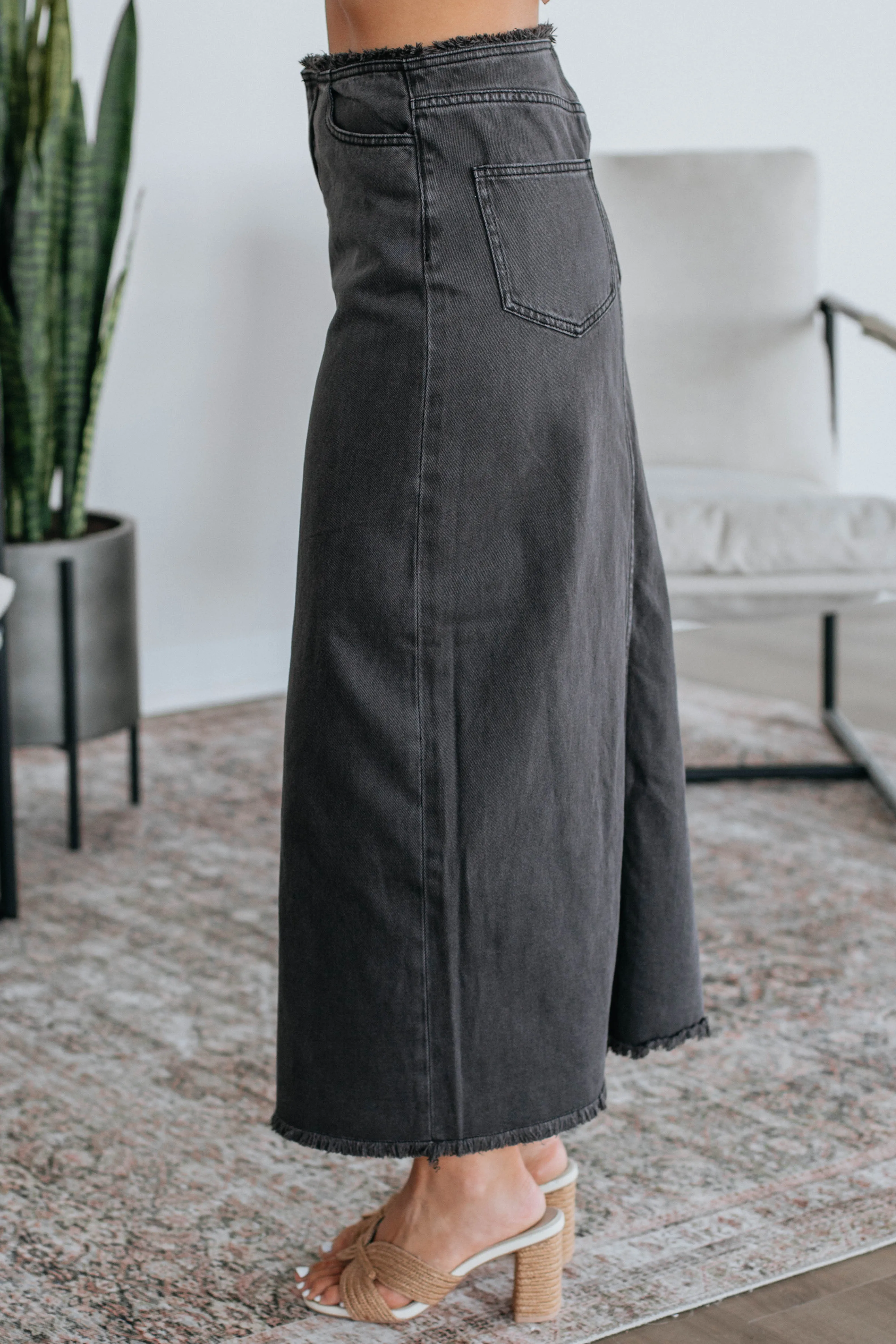 Joy Denim Skirt - Charcoal