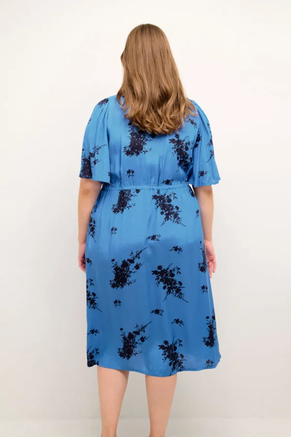 Kaffe Curve Ganja Dress in Blue