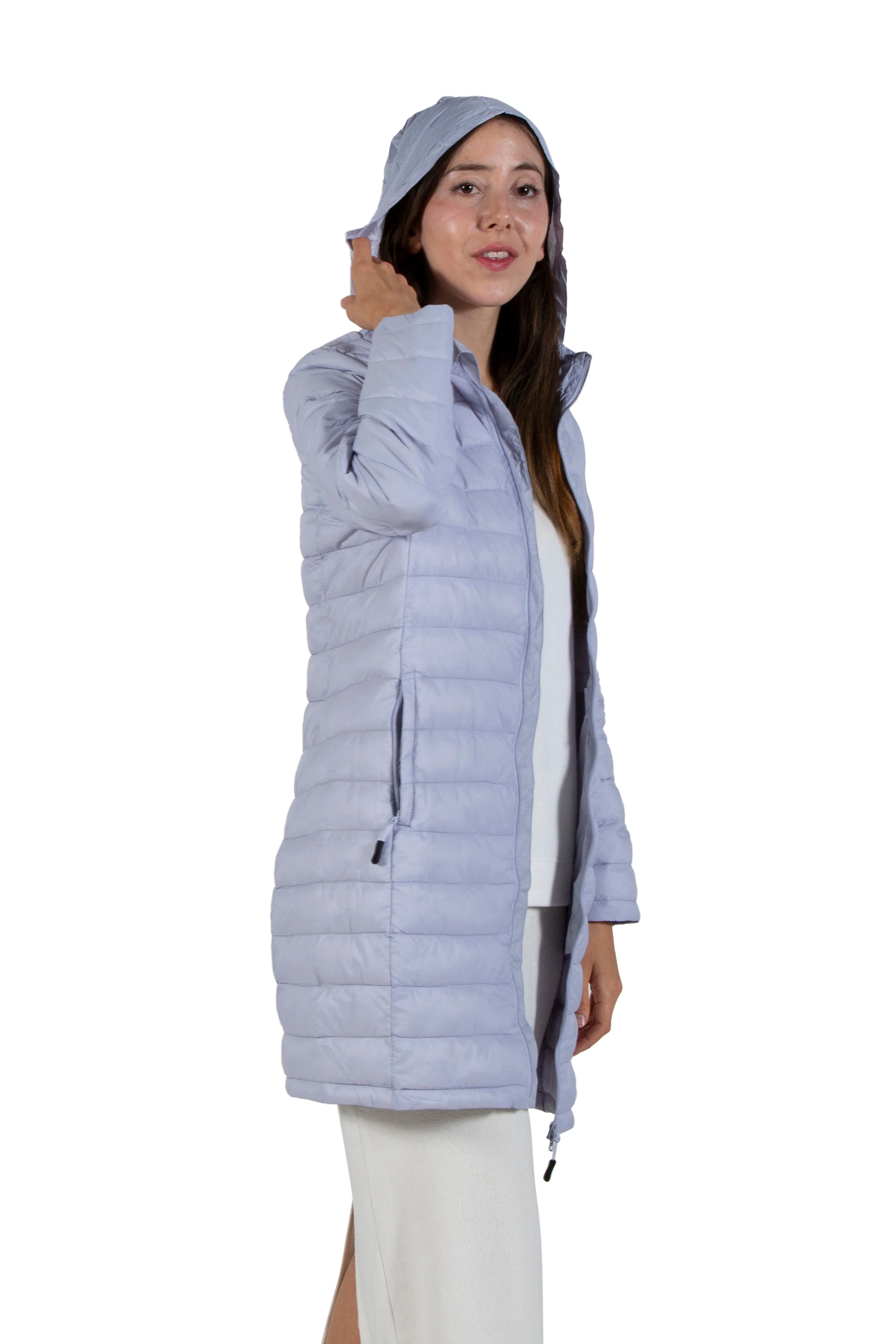 La Cera Lightweight Quilted Puffer Coat