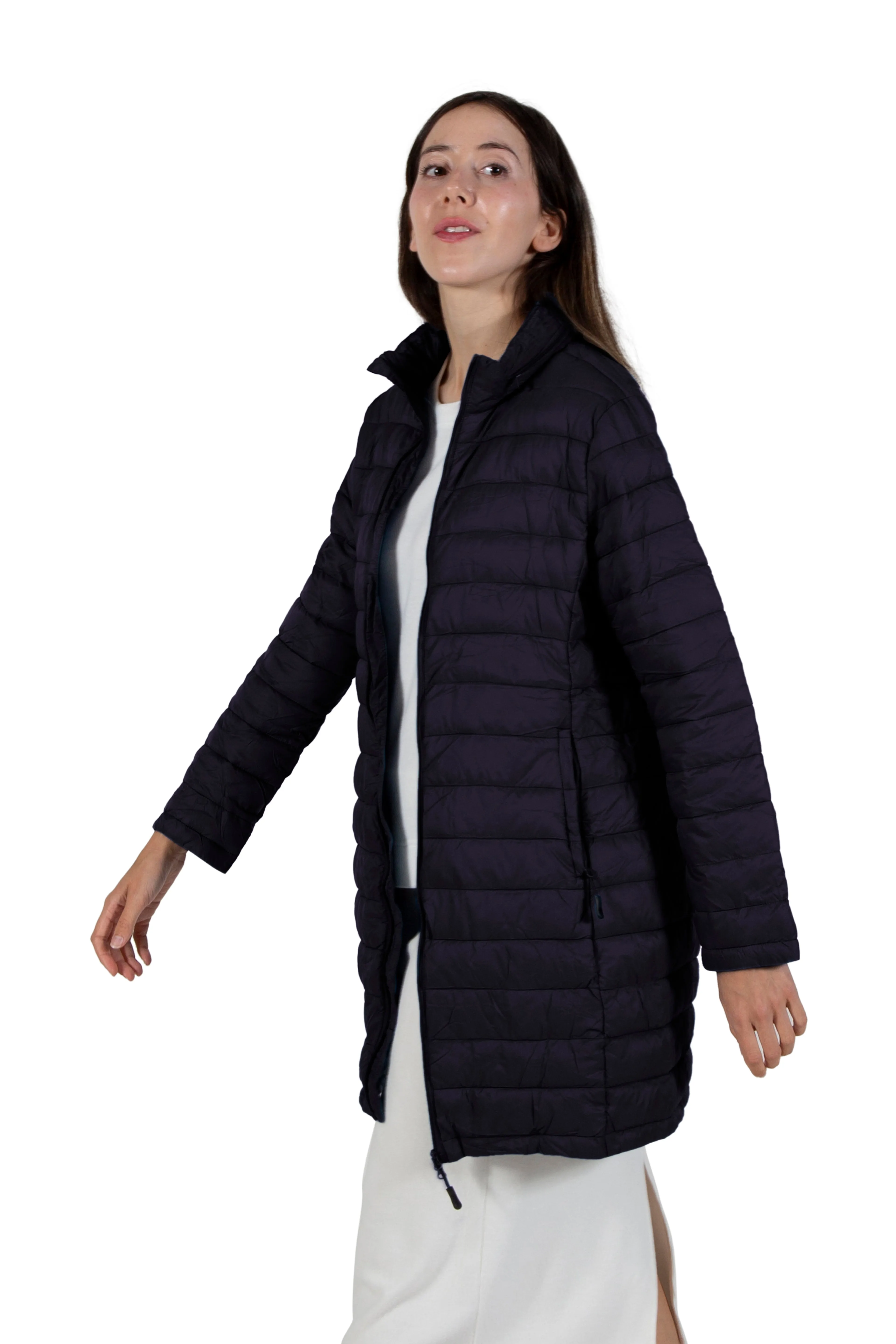 La Cera Lightweight Quilted Puffer Coat