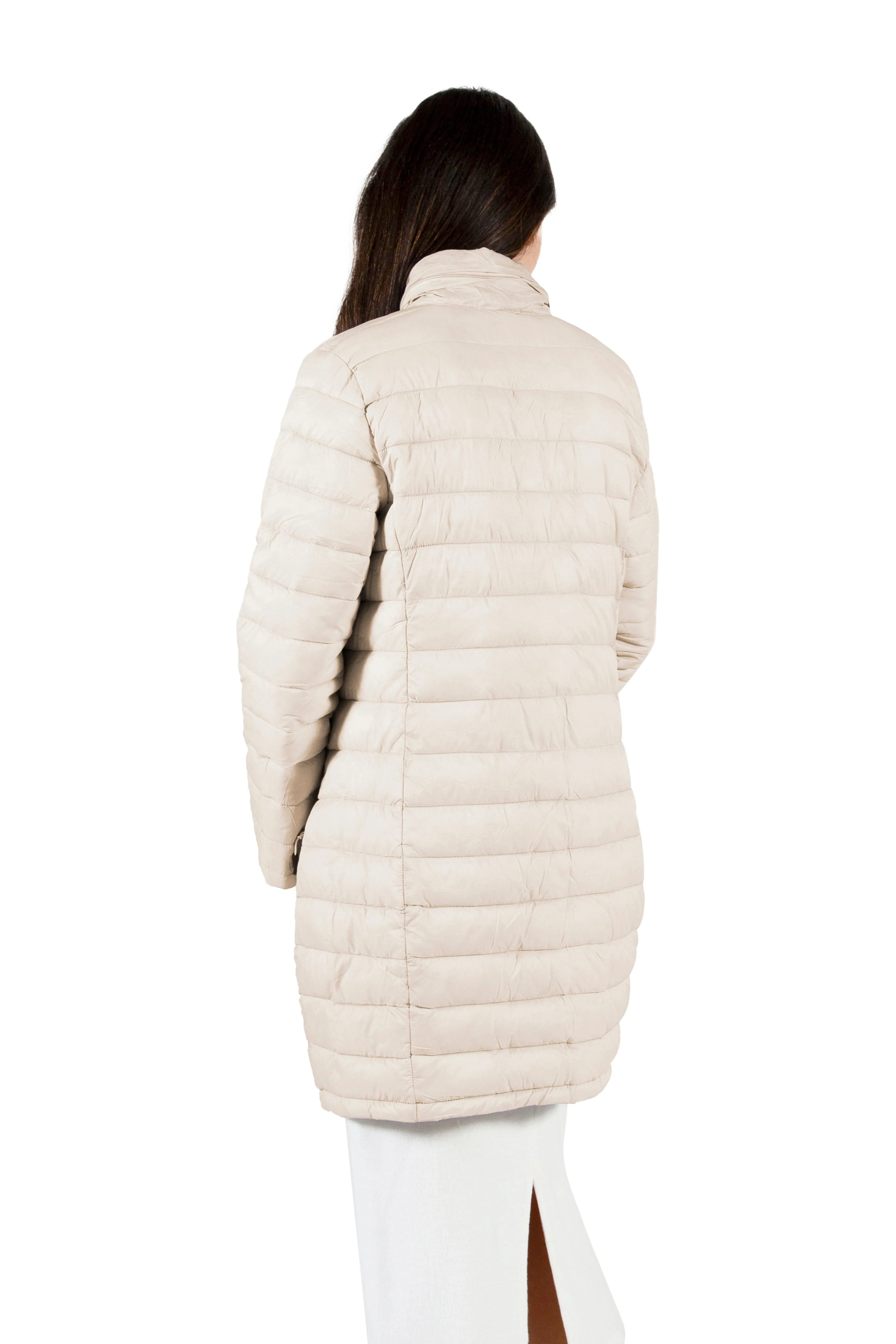 La Cera Lightweight Quilted Puffer Coat