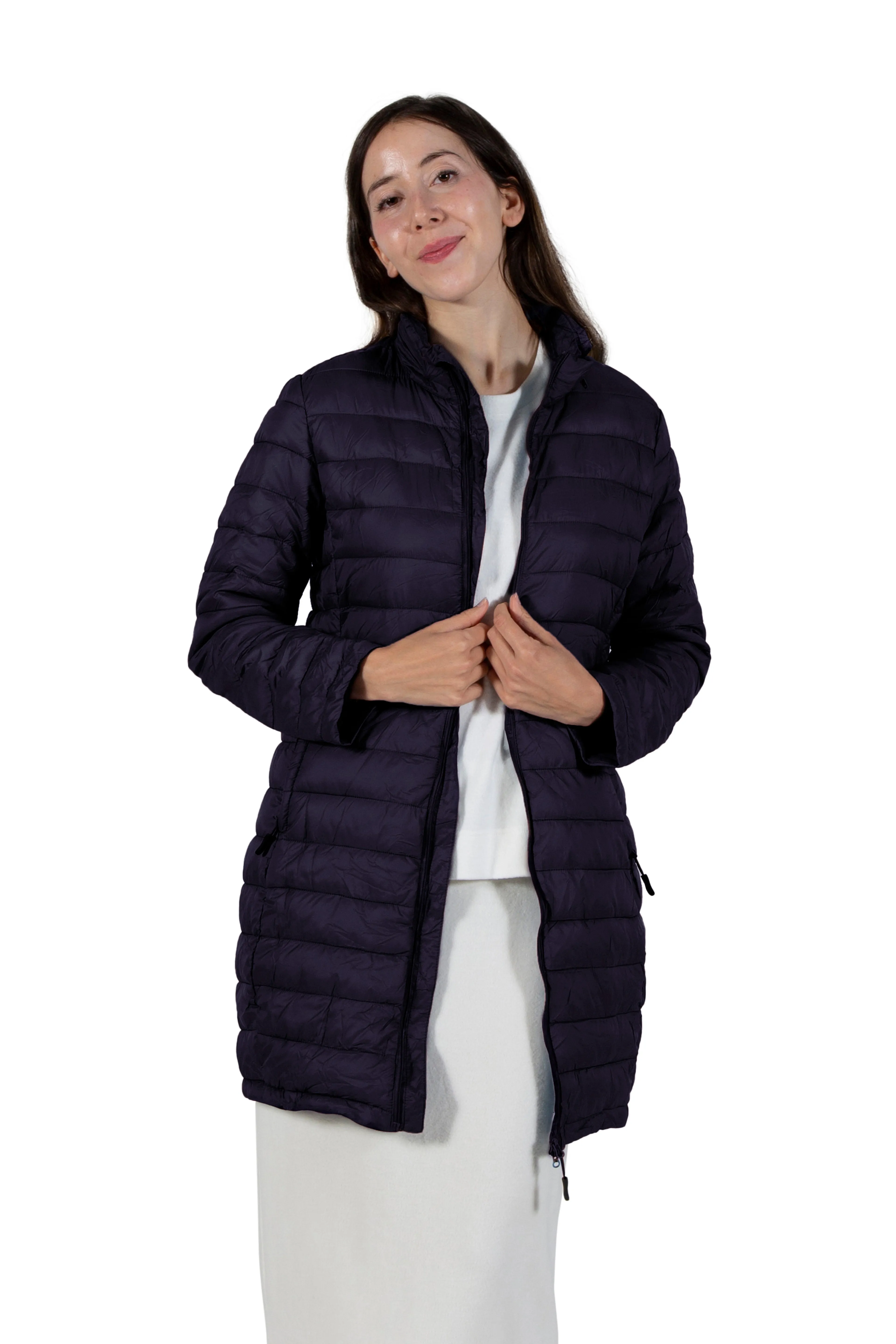 La Cera Lightweight Quilted Puffer Coat