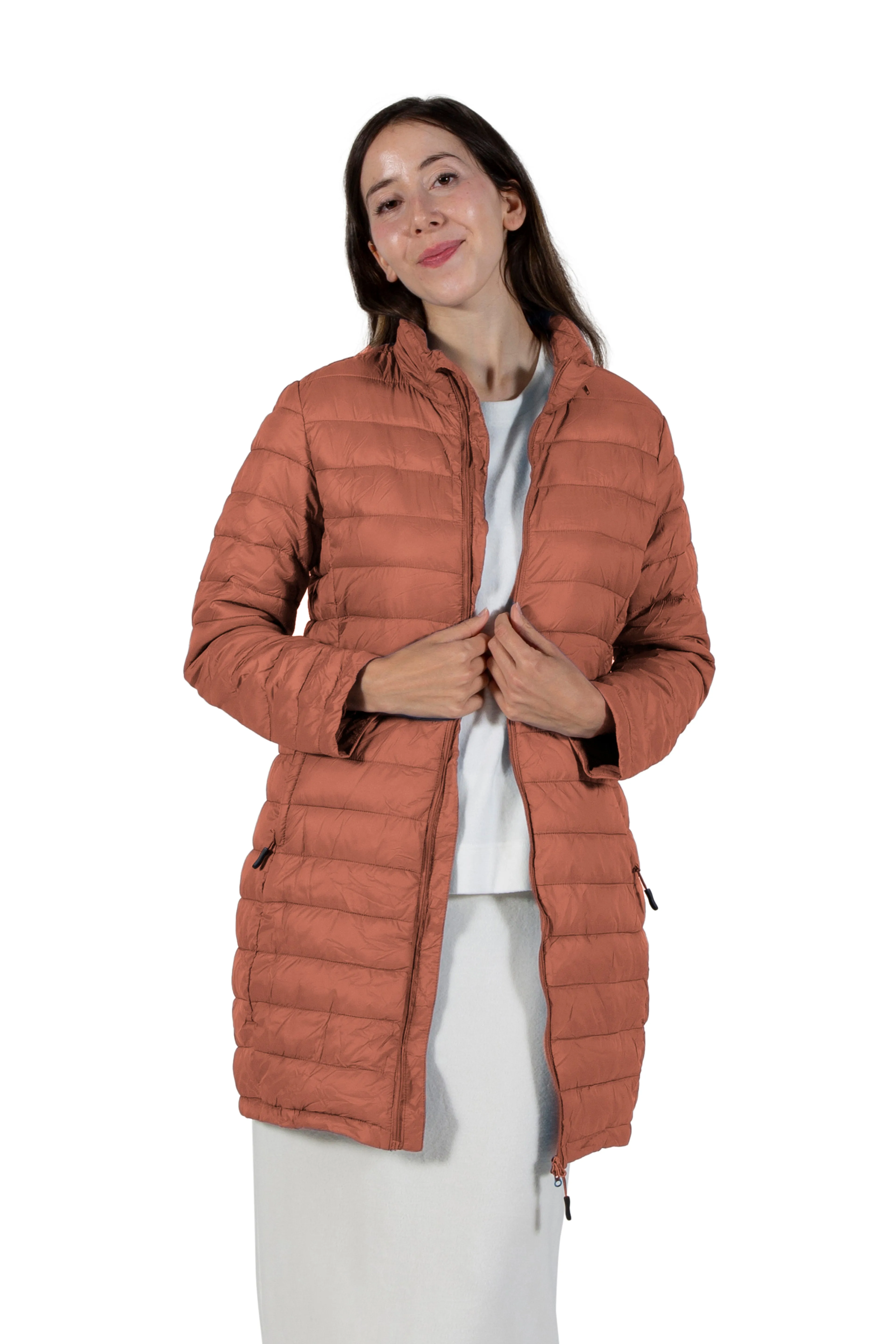 La Cera Lightweight Quilted Puffer Coat