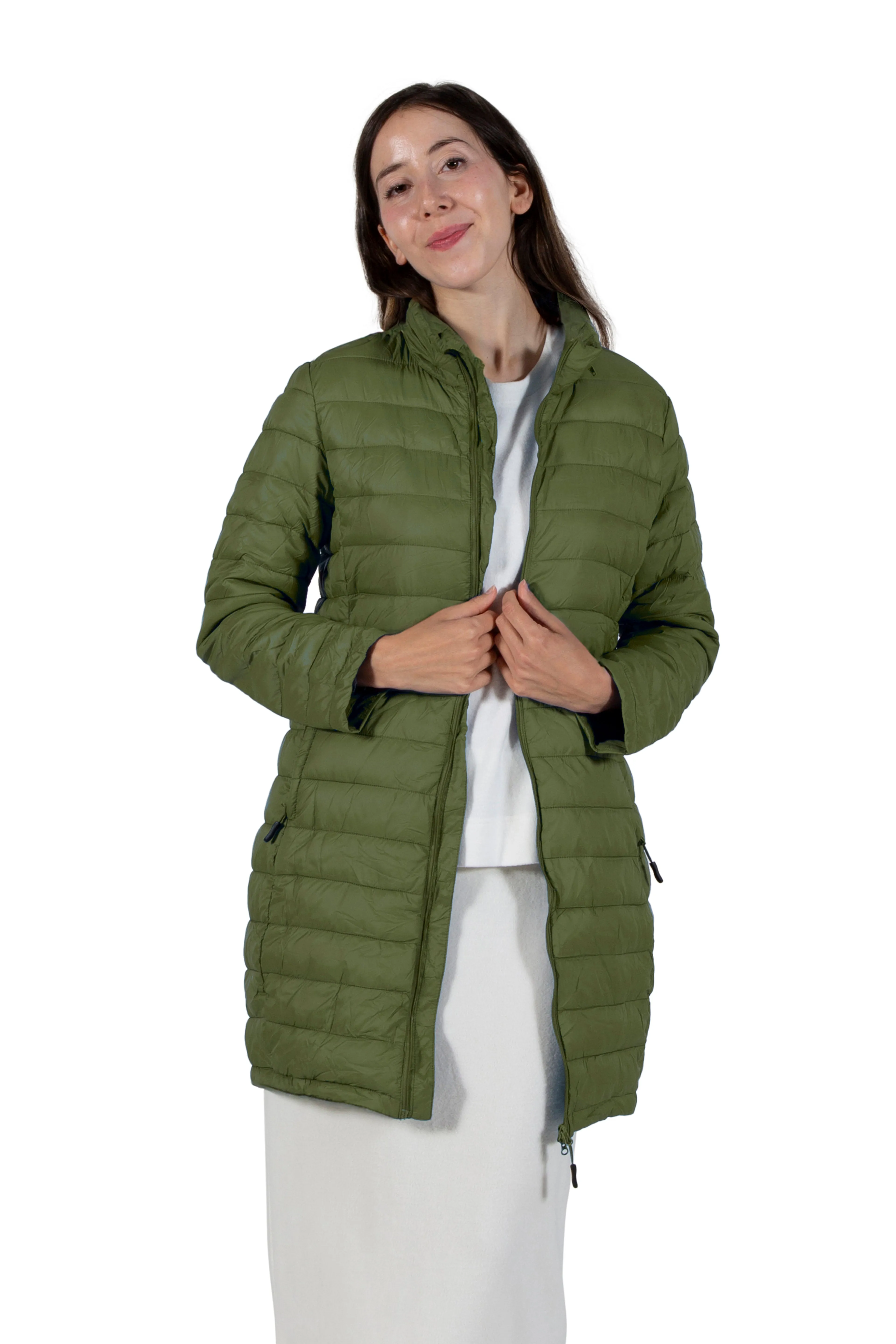 La Cera Lightweight Quilted Puffer Coat