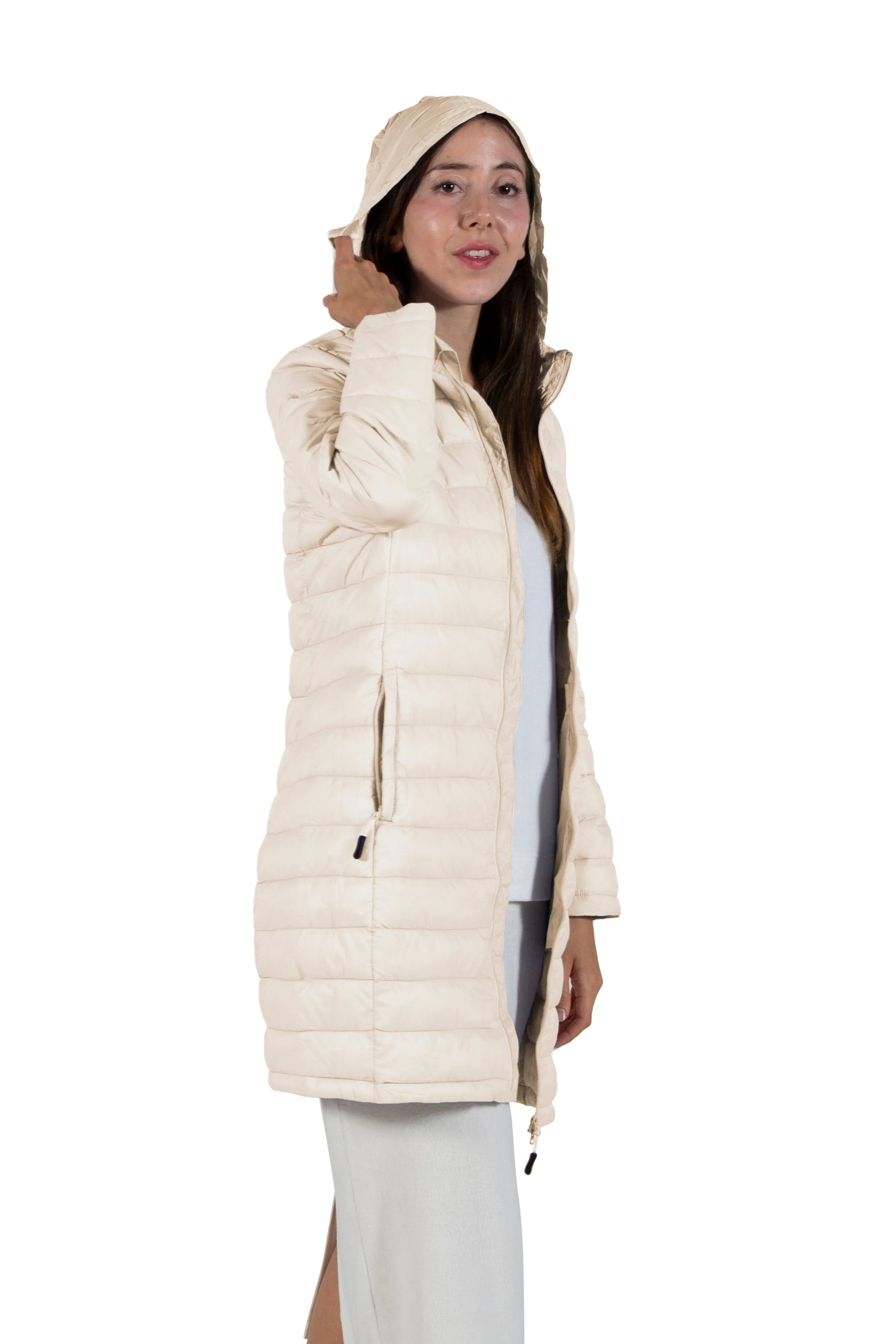 La Cera Lightweight Quilted Puffer Coat