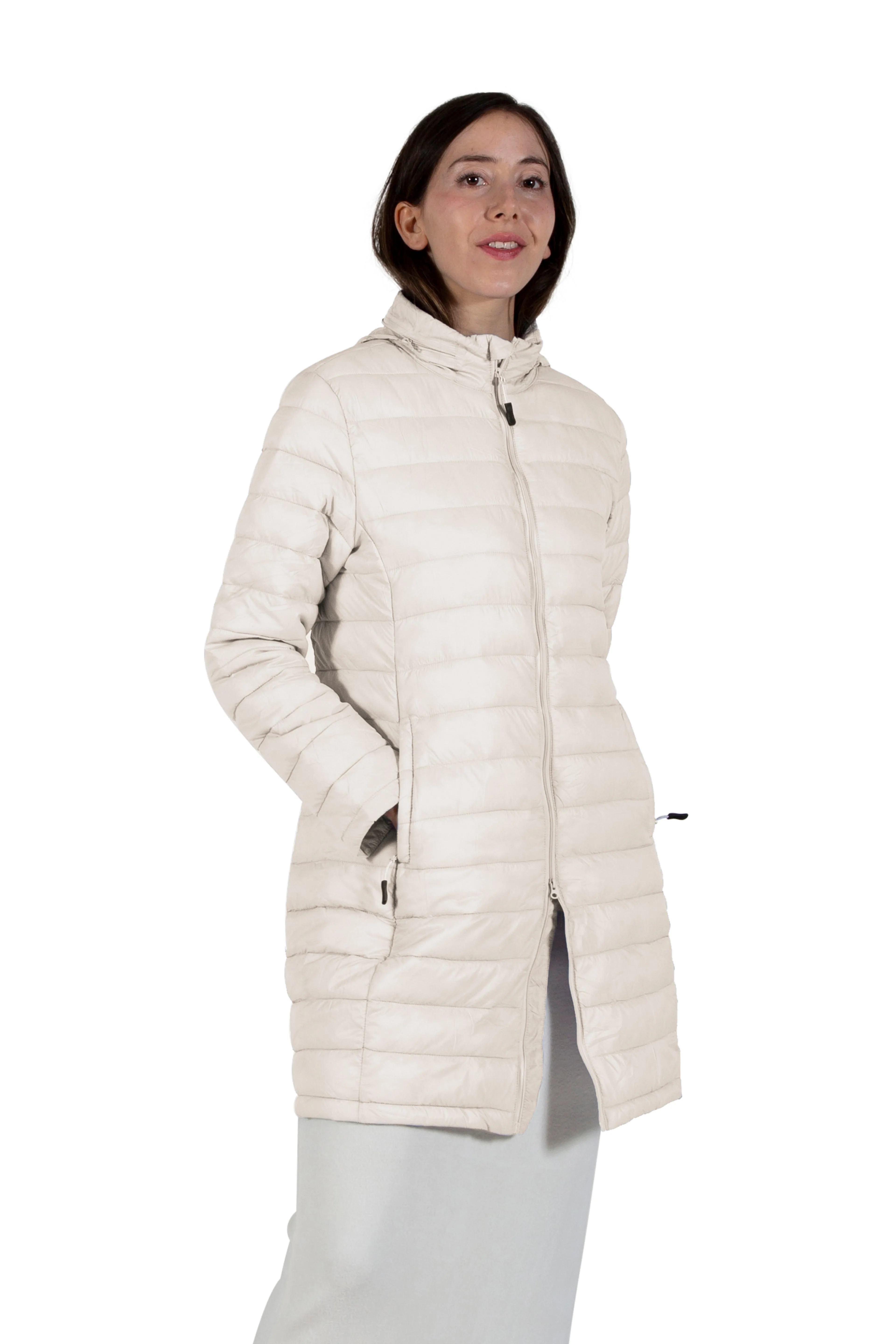 La Cera Lightweight Quilted Puffer Coat